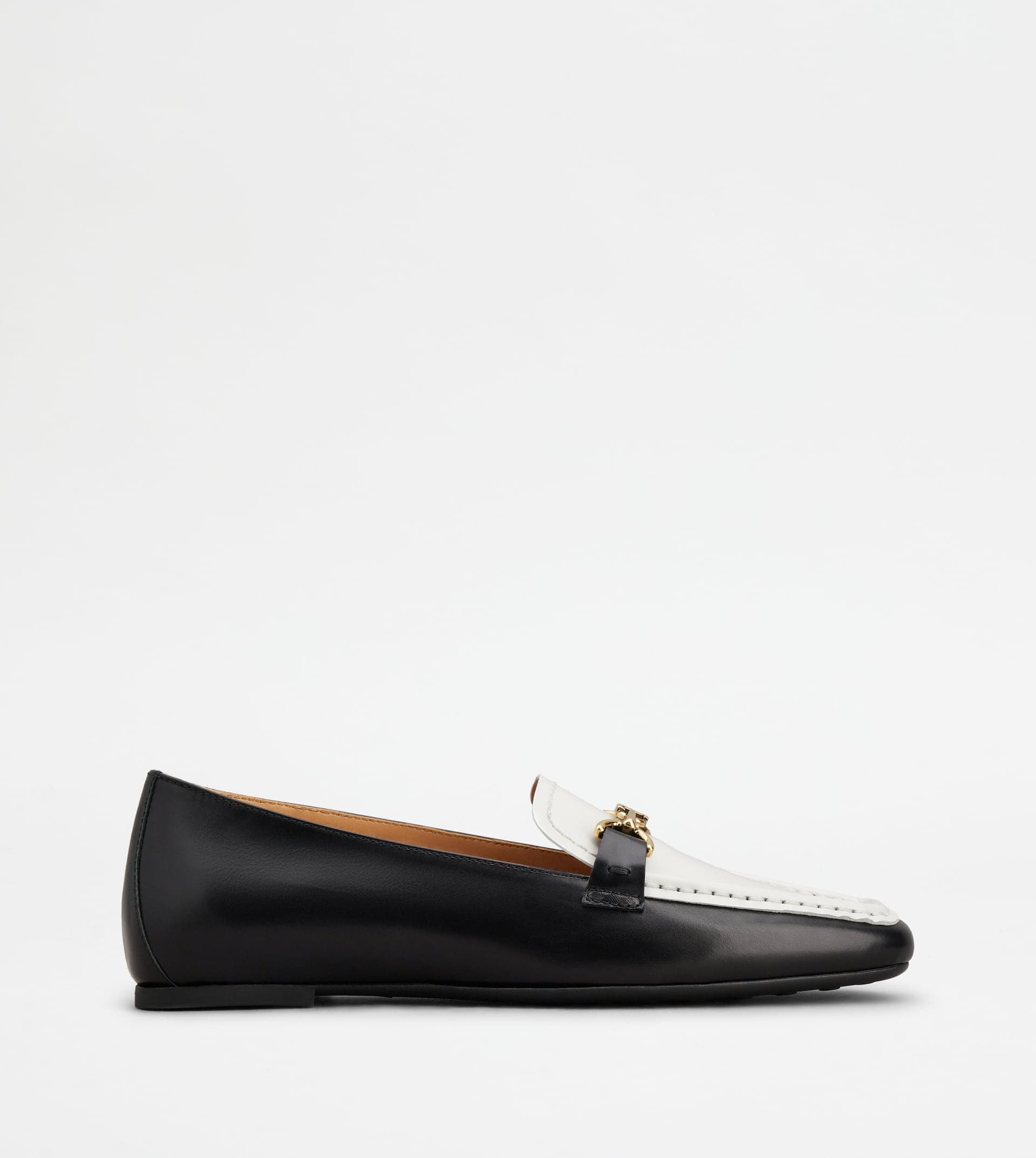 Loafers in Leather — Black, White — XXW23L0IN70FZT042V
