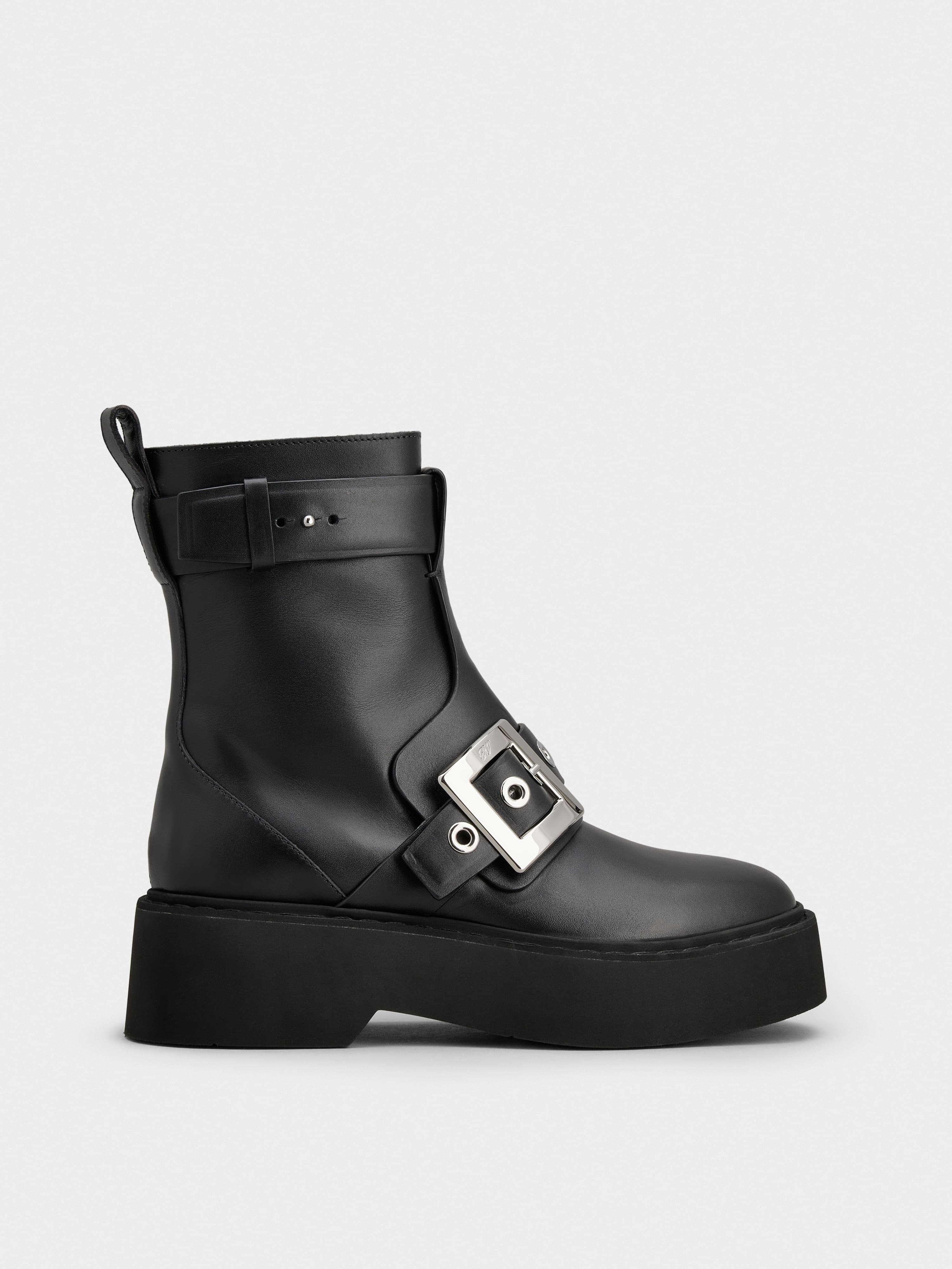 Viv' Rangers Biker Booties in leather — RVW74039680TTQB999