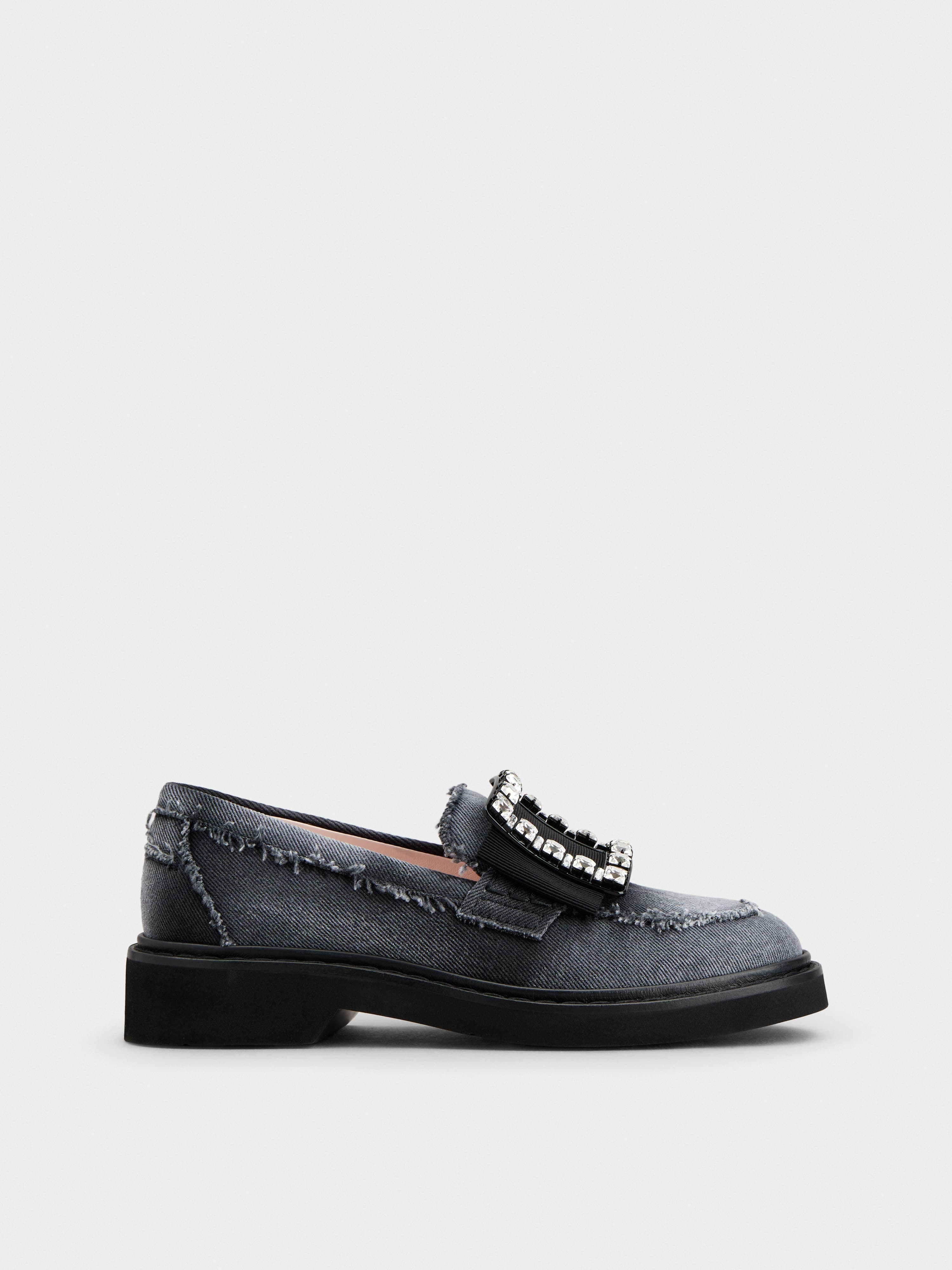 Viv' Rangers Strass Buckle Loafers in Denim — RVW54833580T0XB999