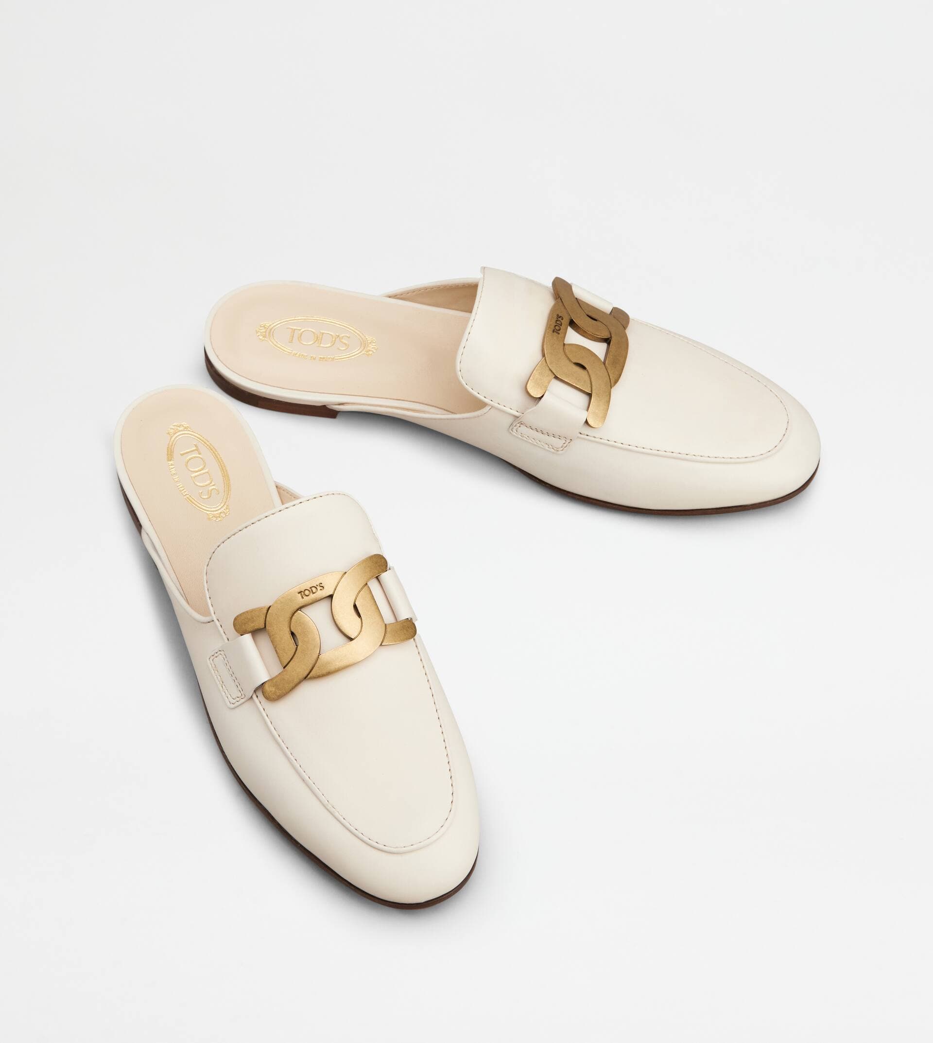 Mules in Leather — White — XXW79A0EX40NF5B008