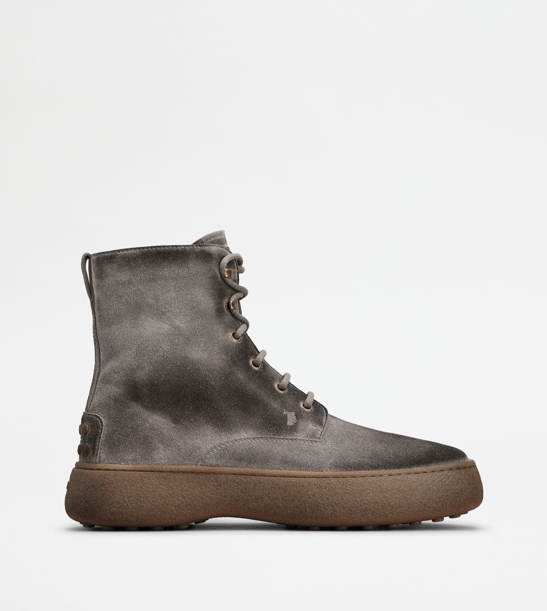 W. G. Lace-up Ankle Boots in Suede — Grey — XXM09J0GK50SO8B403