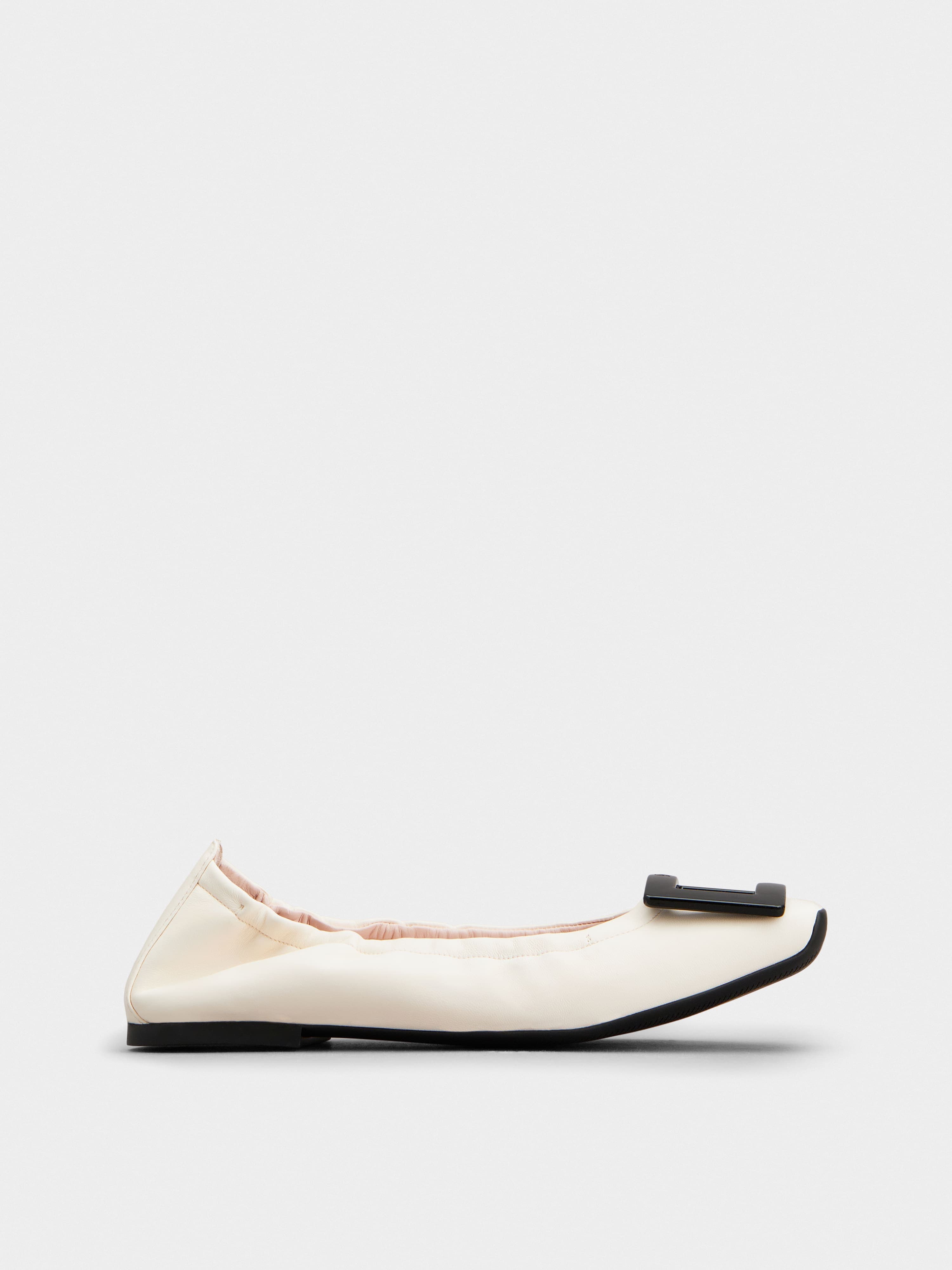 Viv' Pockette Lacquered Buckle Ballerinas in Nappa Leather — RVW6023606091TC019