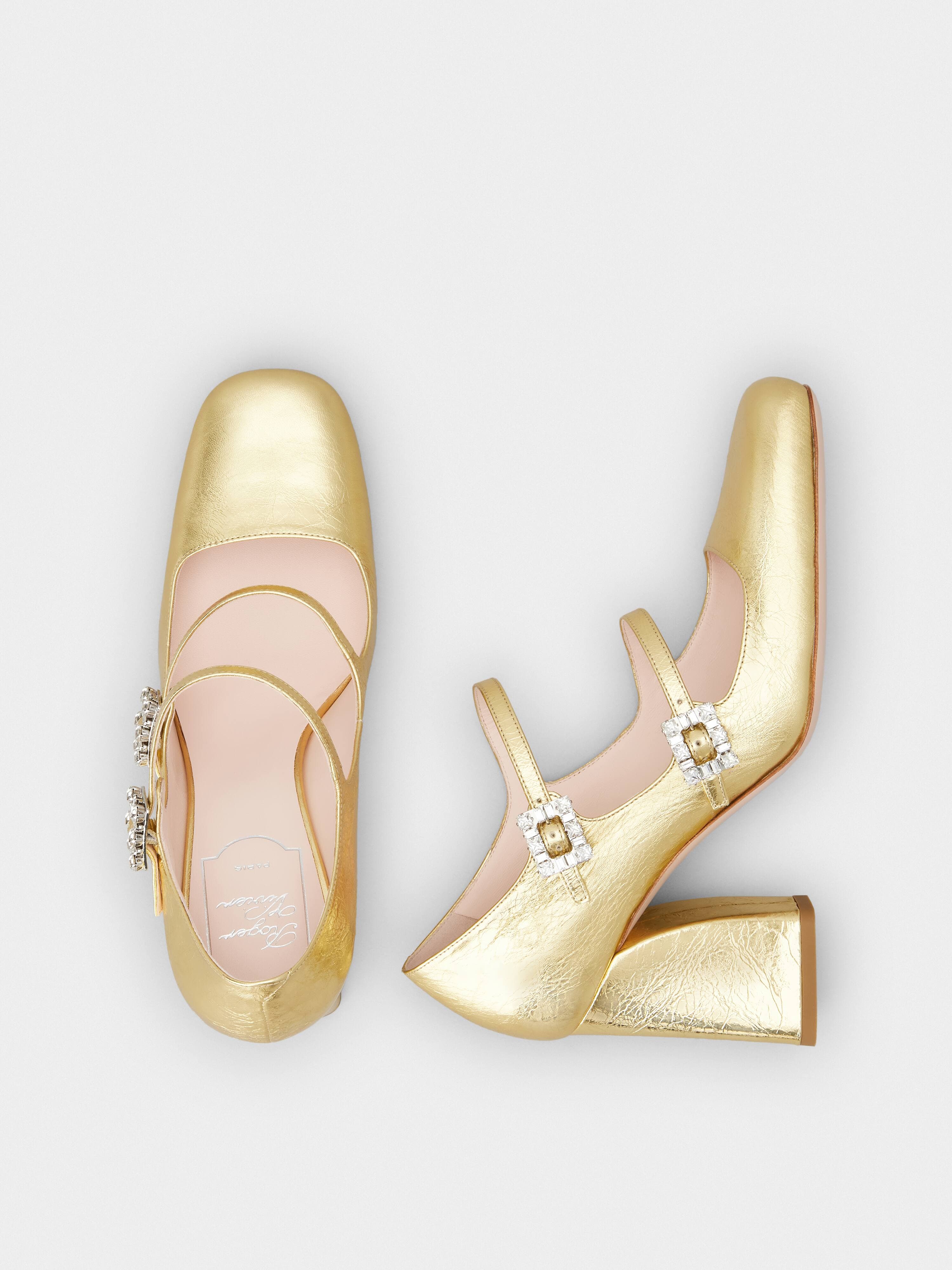Mini Très Vivier Strass Buckle Babies Pumps in Leather — RVW52235690T0HG005