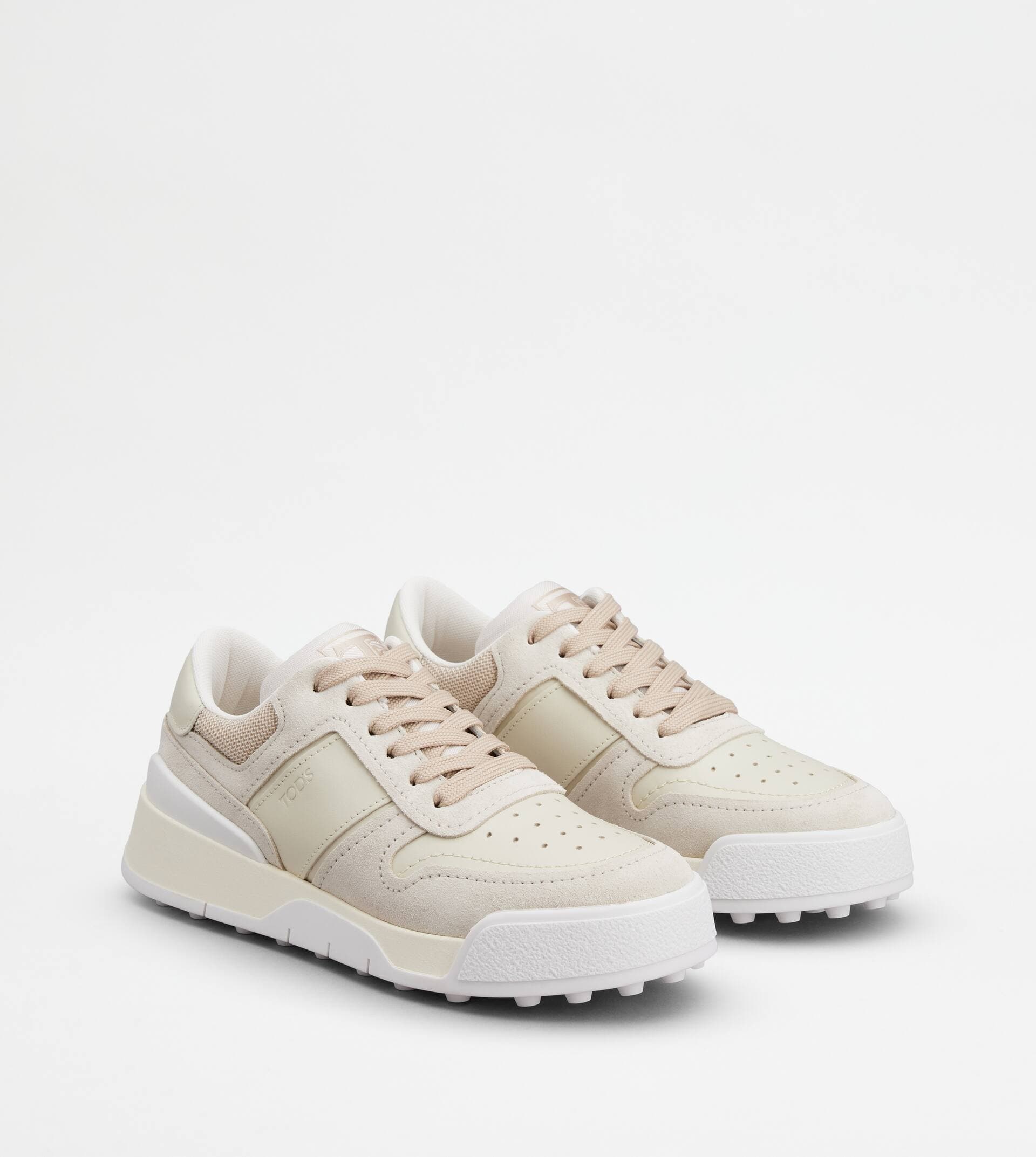 Sneakers in Suede and Smooth Leather — Off white — XXW51K0GH50CLTBIG4