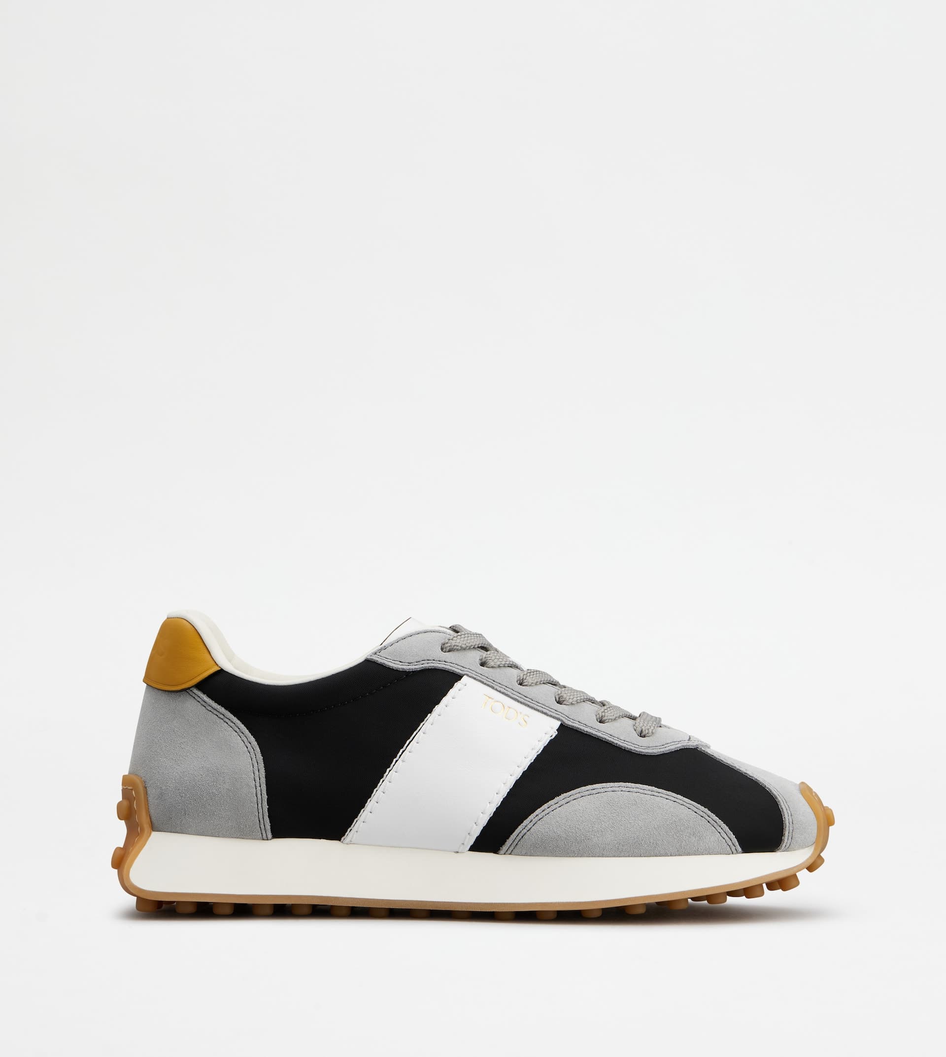 T Vintage Sneakers in Leather and Technical Fabric — Grey, Black, White — XXW26L0IO30TNMYYK2