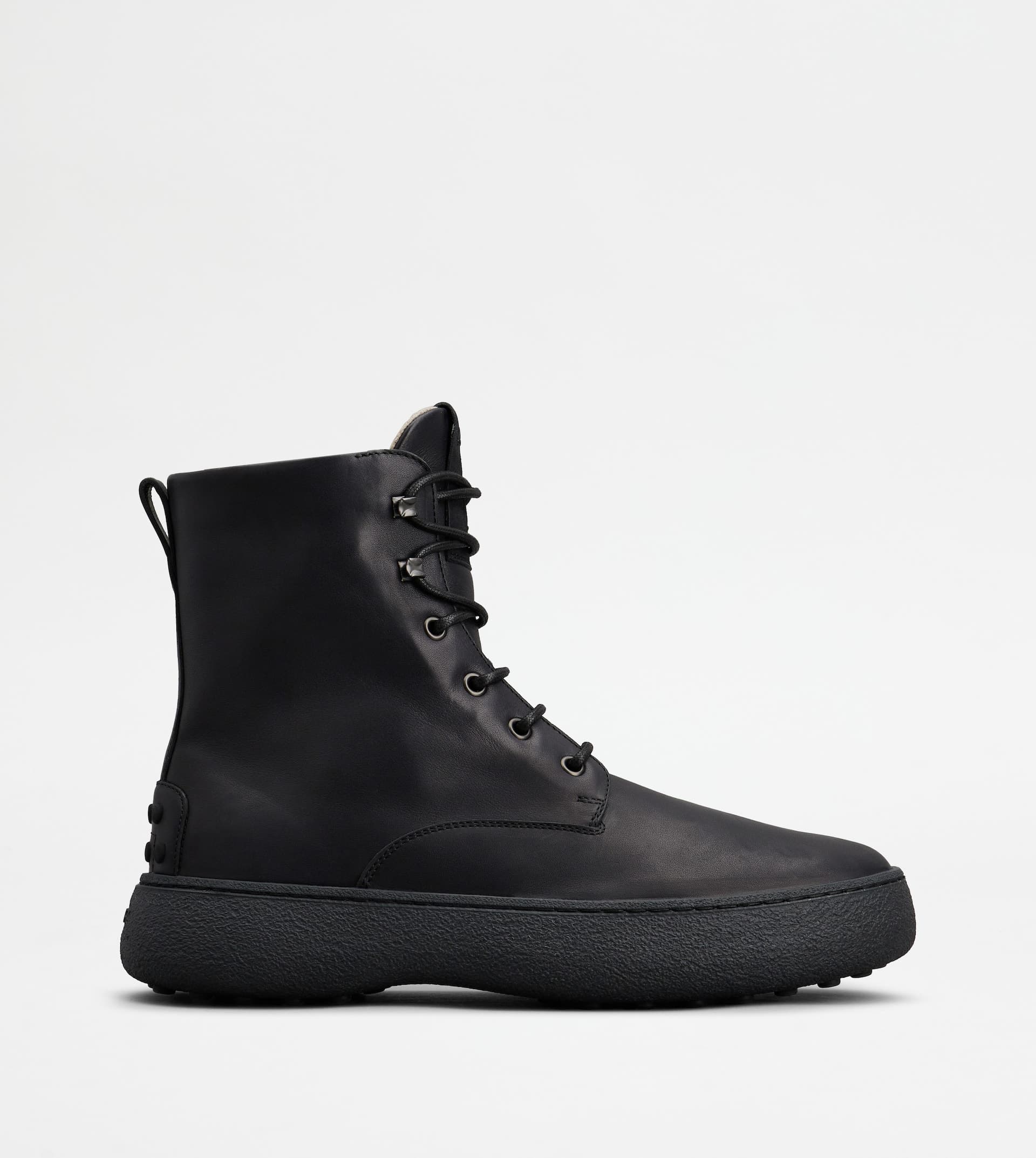 W. G. Lace-up Ankle Boots in Leather — Black — XXM09J0GL20SDLB999
