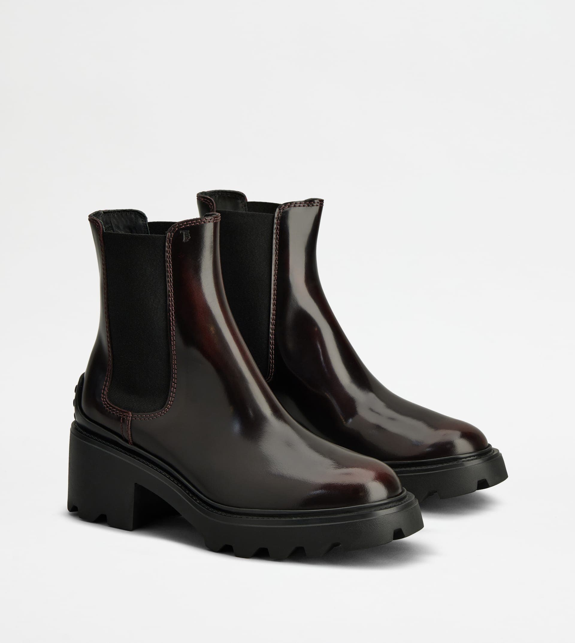 Ankle Boots in Leather — Burgundy — XXW08D0EA10AKTR810