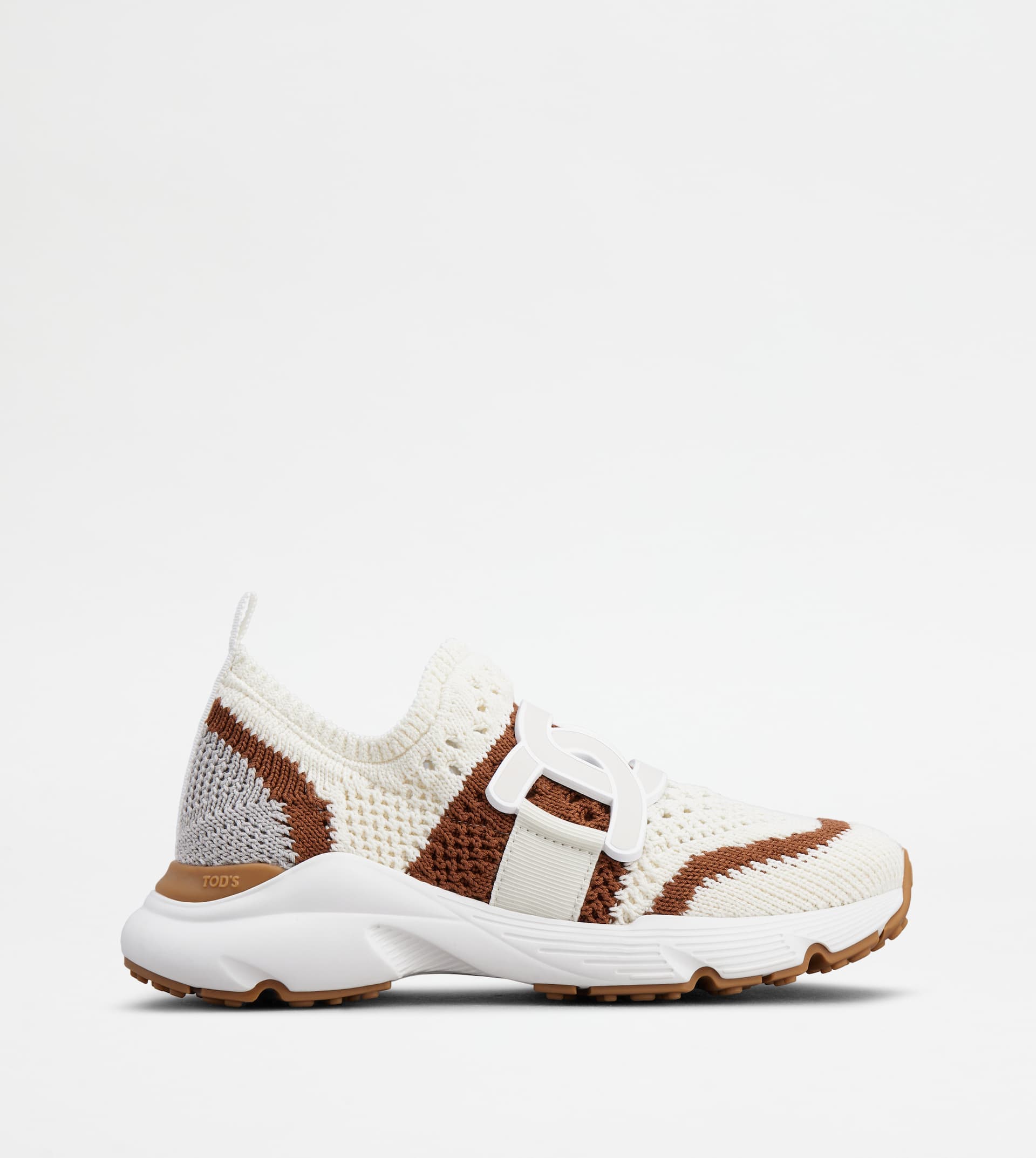 Kate Slip-on Sneakers in Fabric — Off white, Brown, Grey — XXW54C0IJ30TK7YYF1