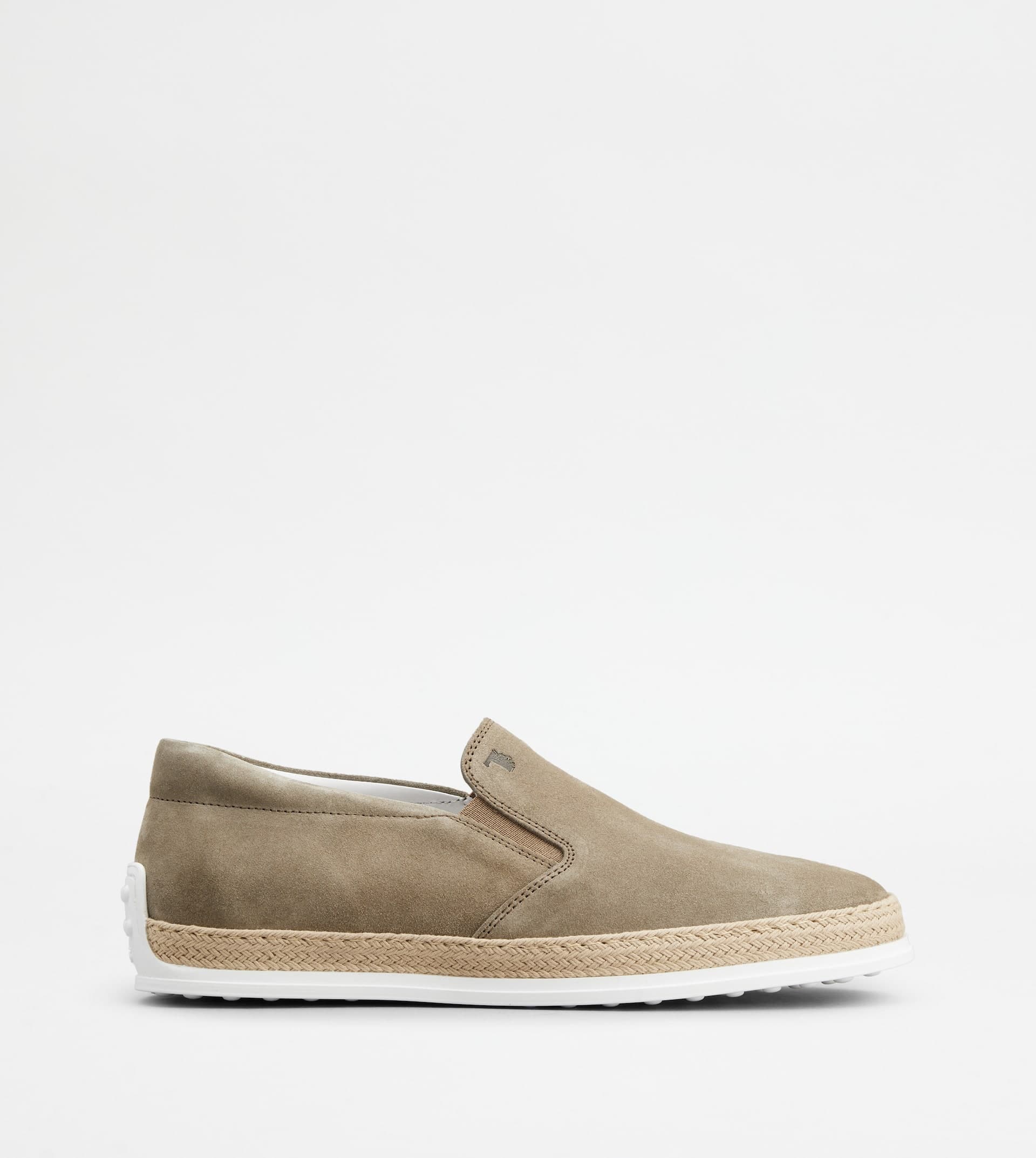 Slip-On Shoes in Suede — Beige — XXM0TV0K900RE0C405