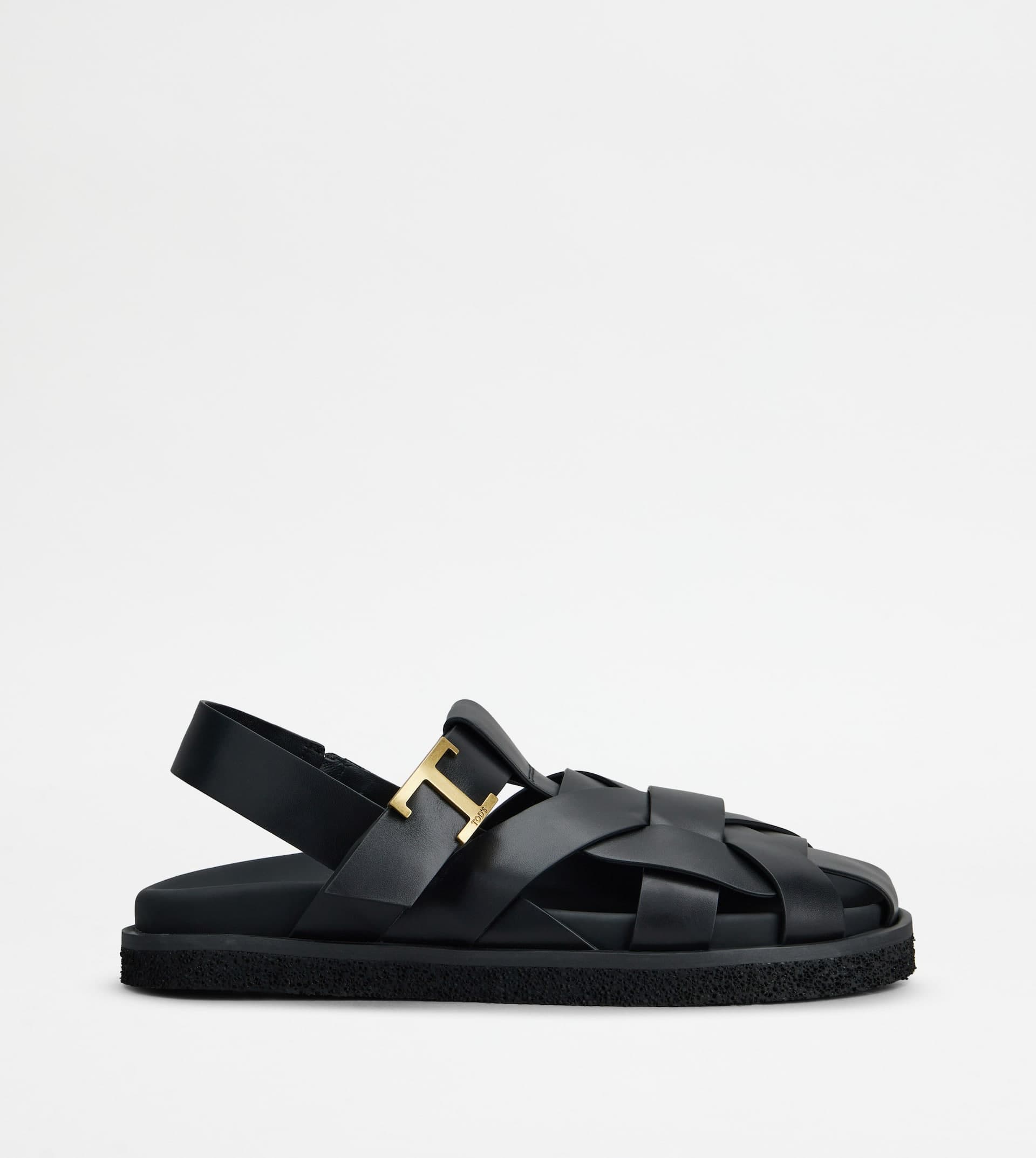 T Timeless Sandals in Leather — Black — XXW75K0HD60GOCB999