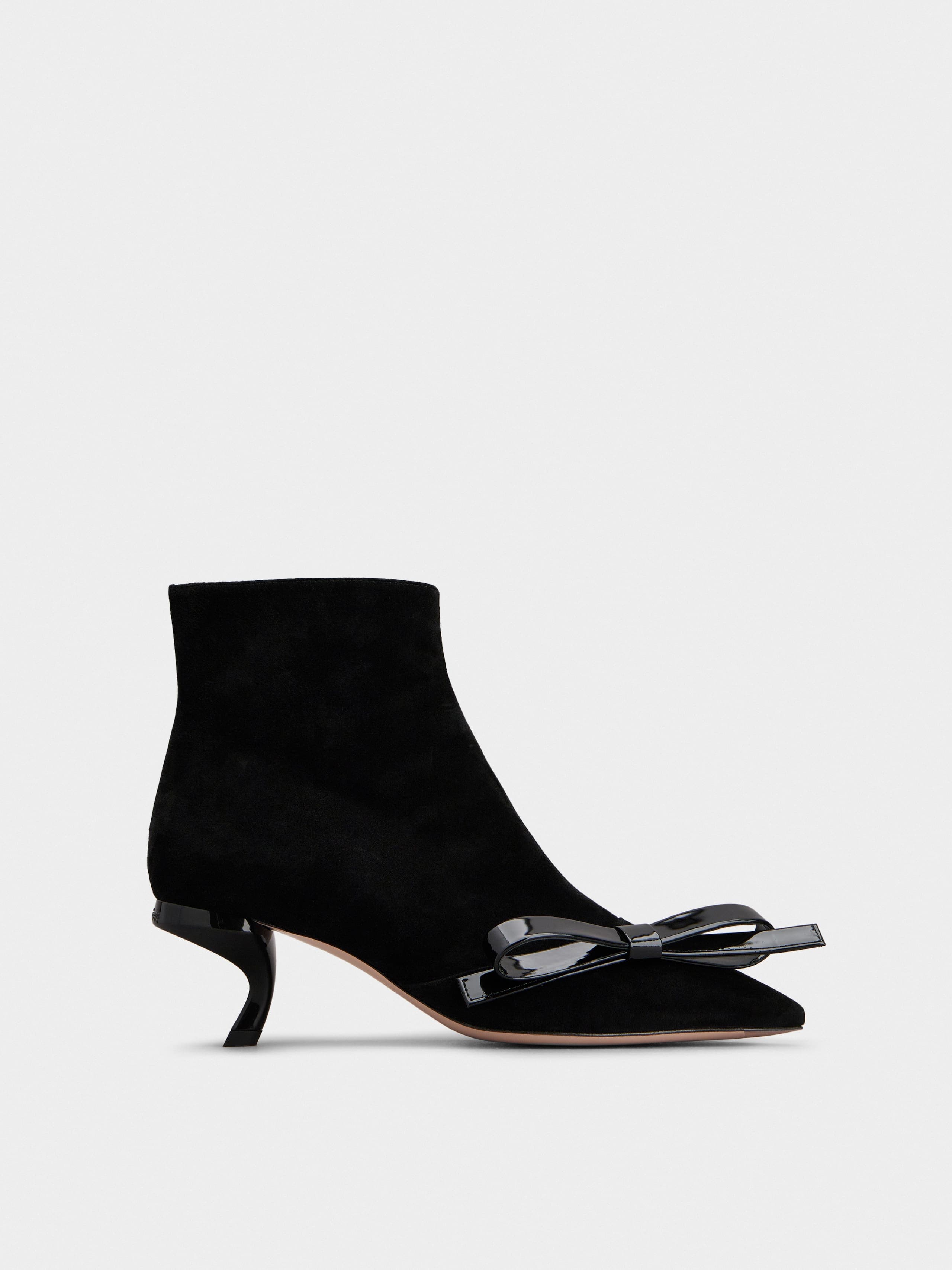 Virgule Bow Ankle Boots in Suede — RVW63837180N5WB999