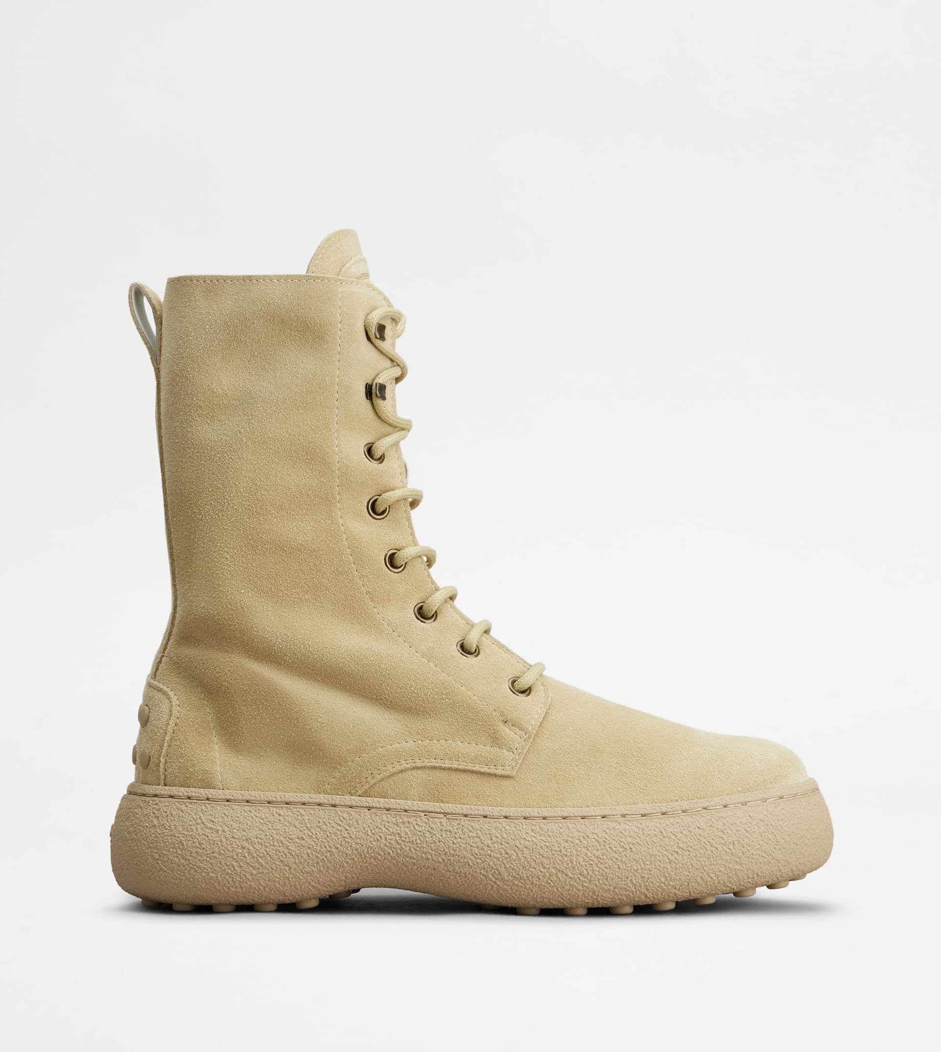 W. G. Lace-up Ankle Boots in Suede — Beige — XXW09J0HF00M8WC606