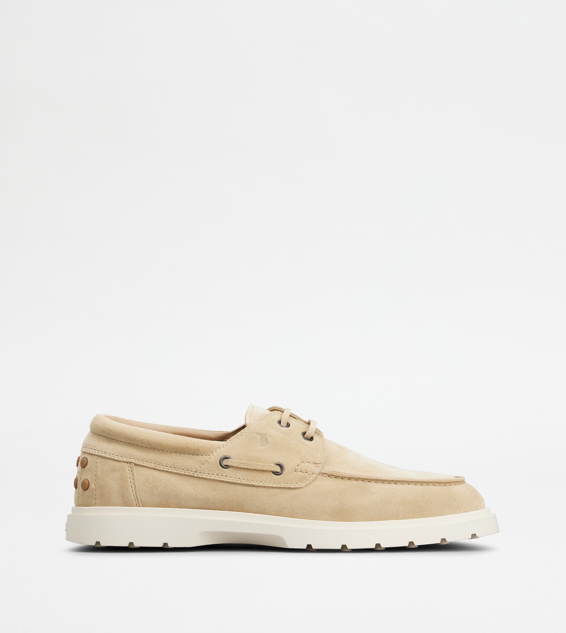 Boat Shoes in Suede — Beige — XXM59K0GZ10M8WC606