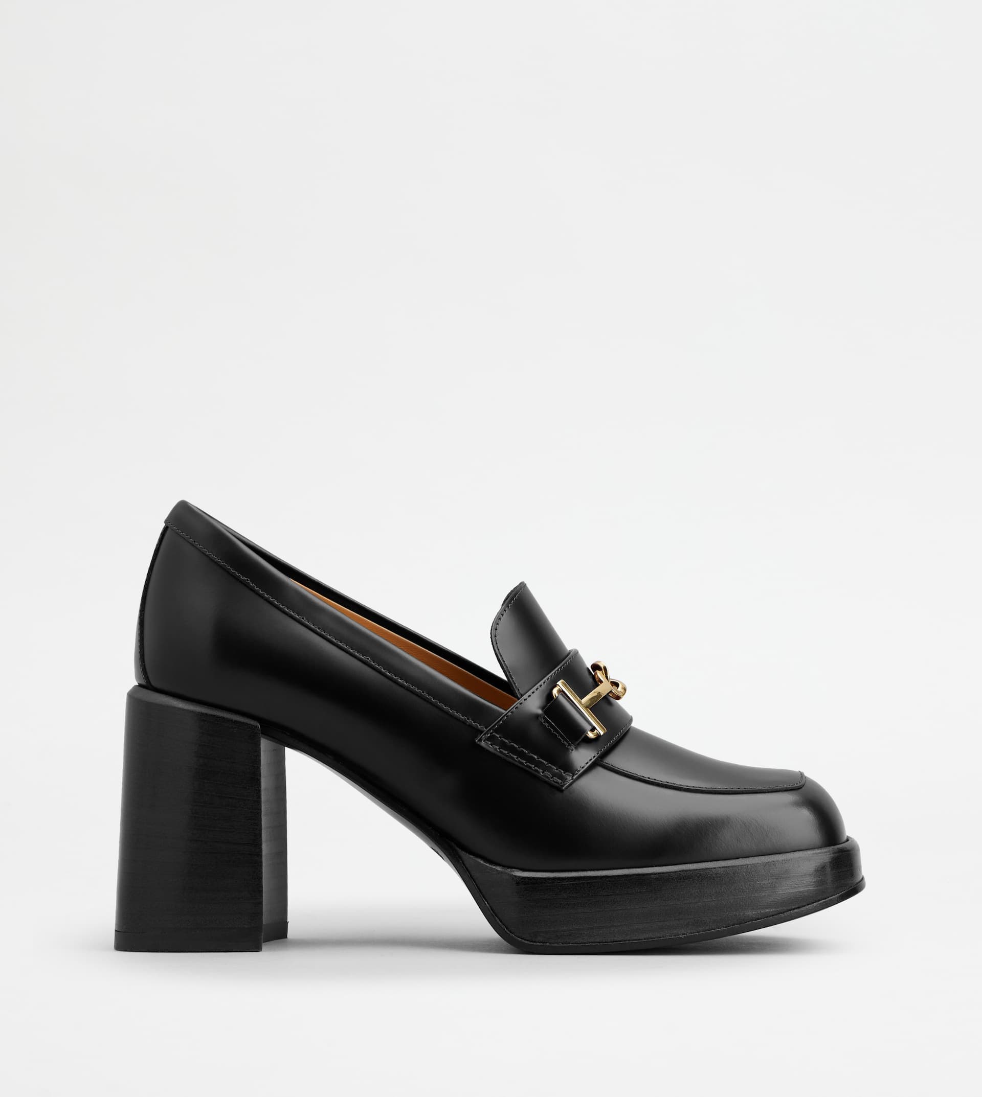 Heeled Loafers in Leather — Black — XXW82K0HI30RXNB999