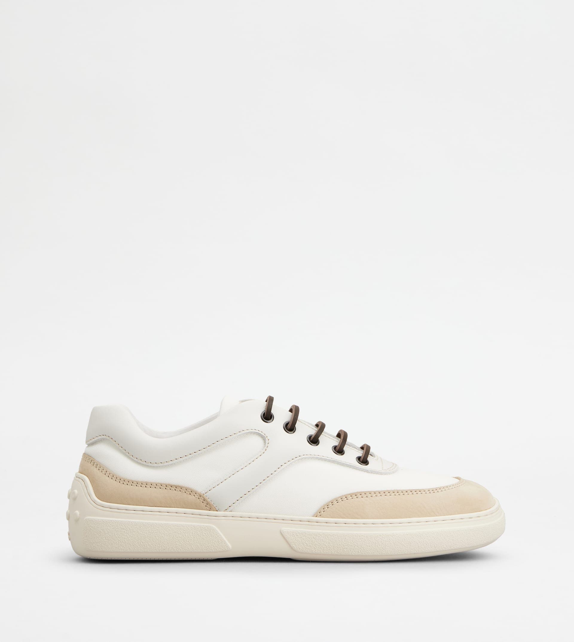 Sneakers in Nubuck and Fabric — White, Beige — XXM45L00310U7M1445