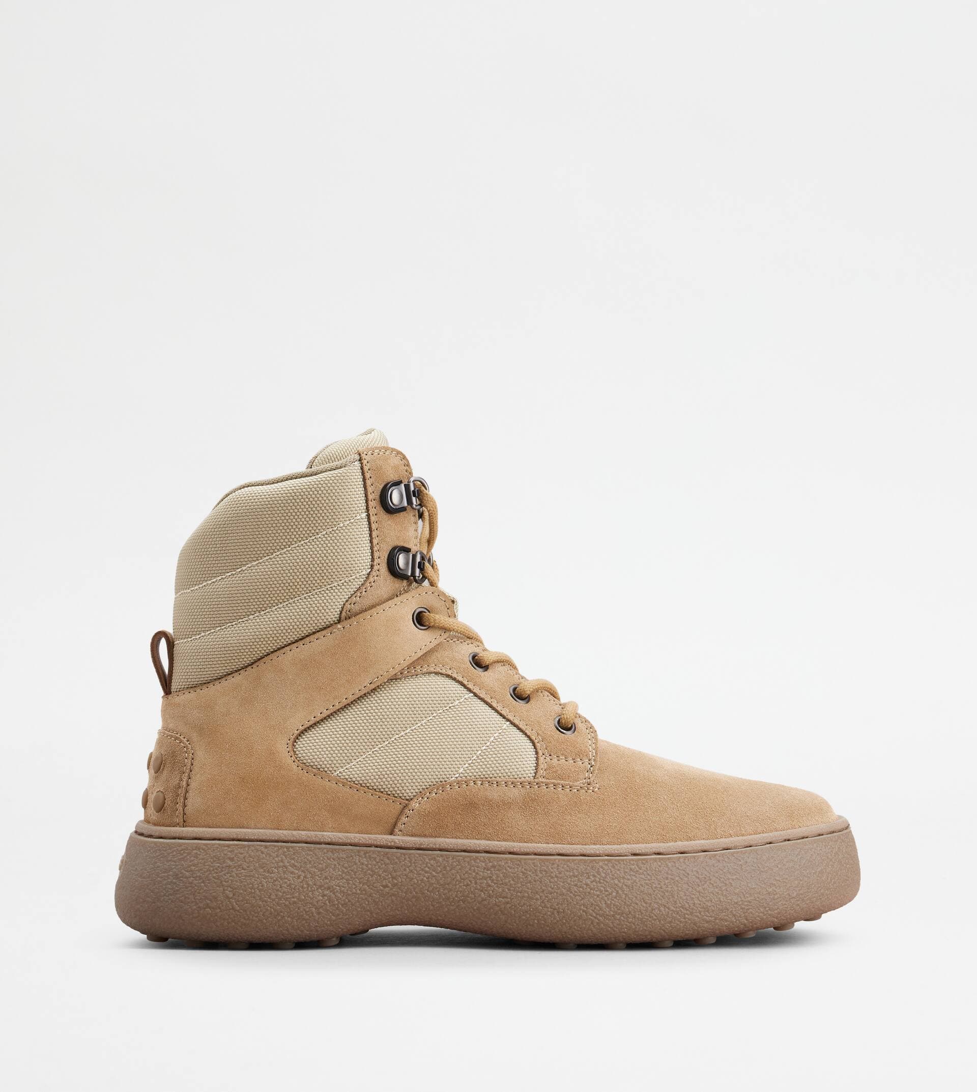 W. G. Lace-up Ankle Boots in Suede — Beige — XXM09J0HP201L1VB14