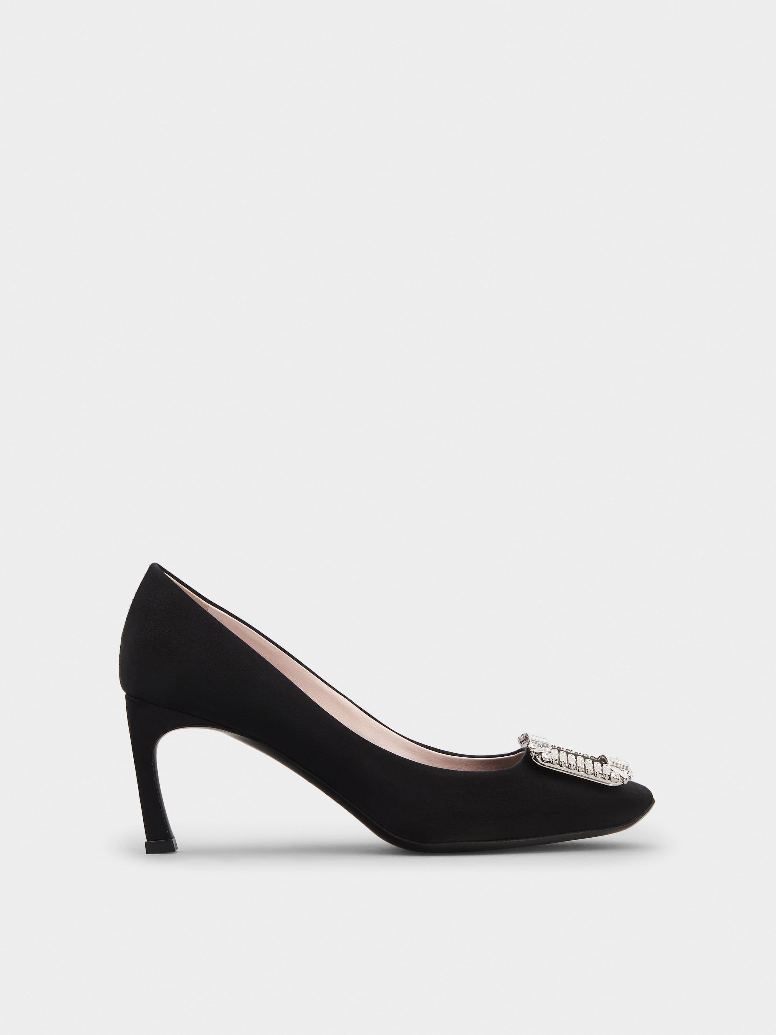 Trompette Crystal Buckle Pumps in Satin — RVW40029040RS0B999
