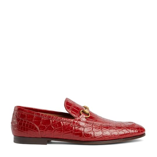 Men's Gucci Jordaan crocodile loafer — red — 406994EAAJZ6638