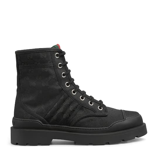 Men's Web boot — black GG canvas — 812134FAD2I1044