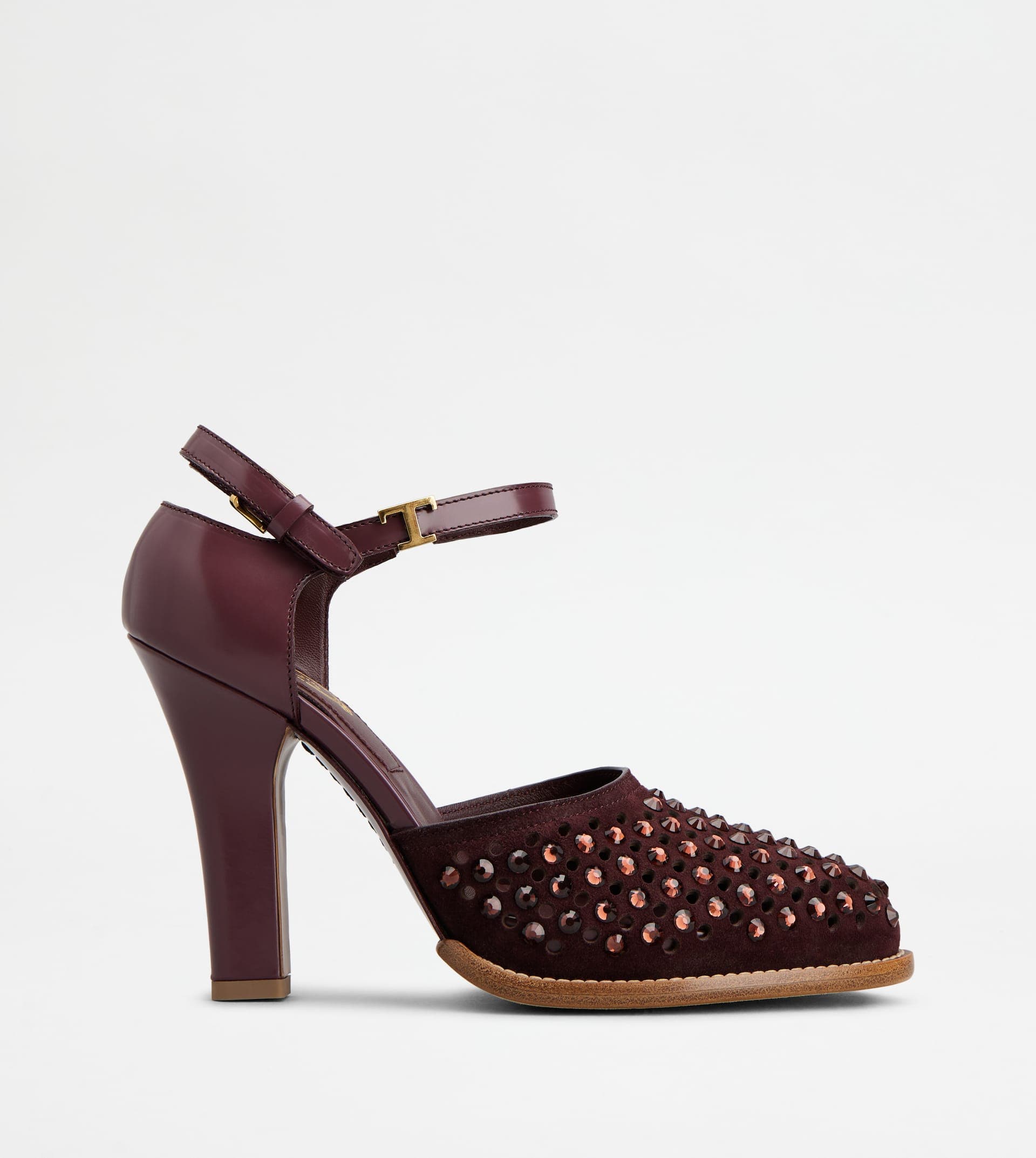 D'Orsay Pumps in Smooth Leather and Suede — Burgundy — XXW90K0HS80SX1ZZHL