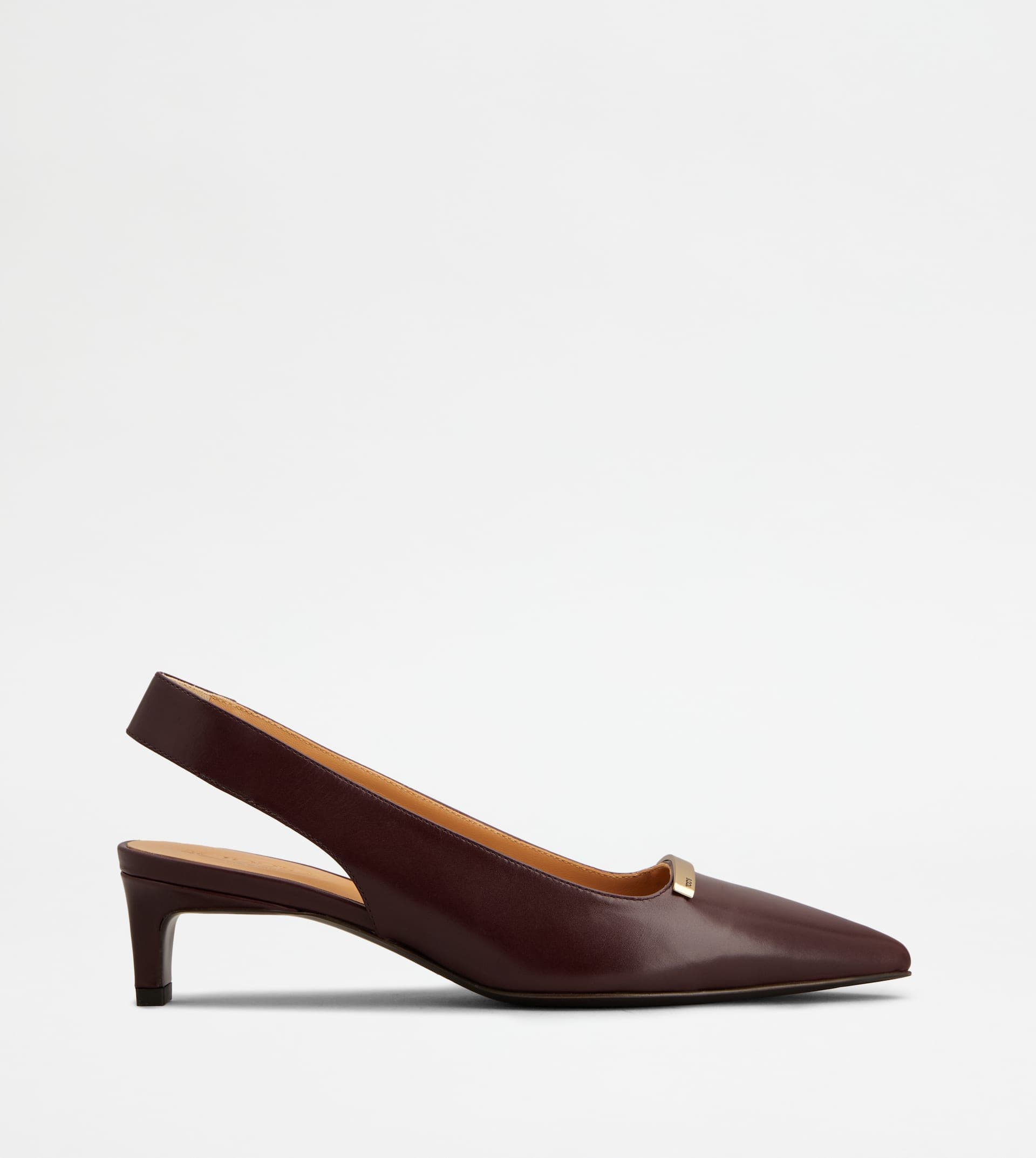 Slingback Pumps in Leather — Burgundy — XXW80L0JN00BSSR822