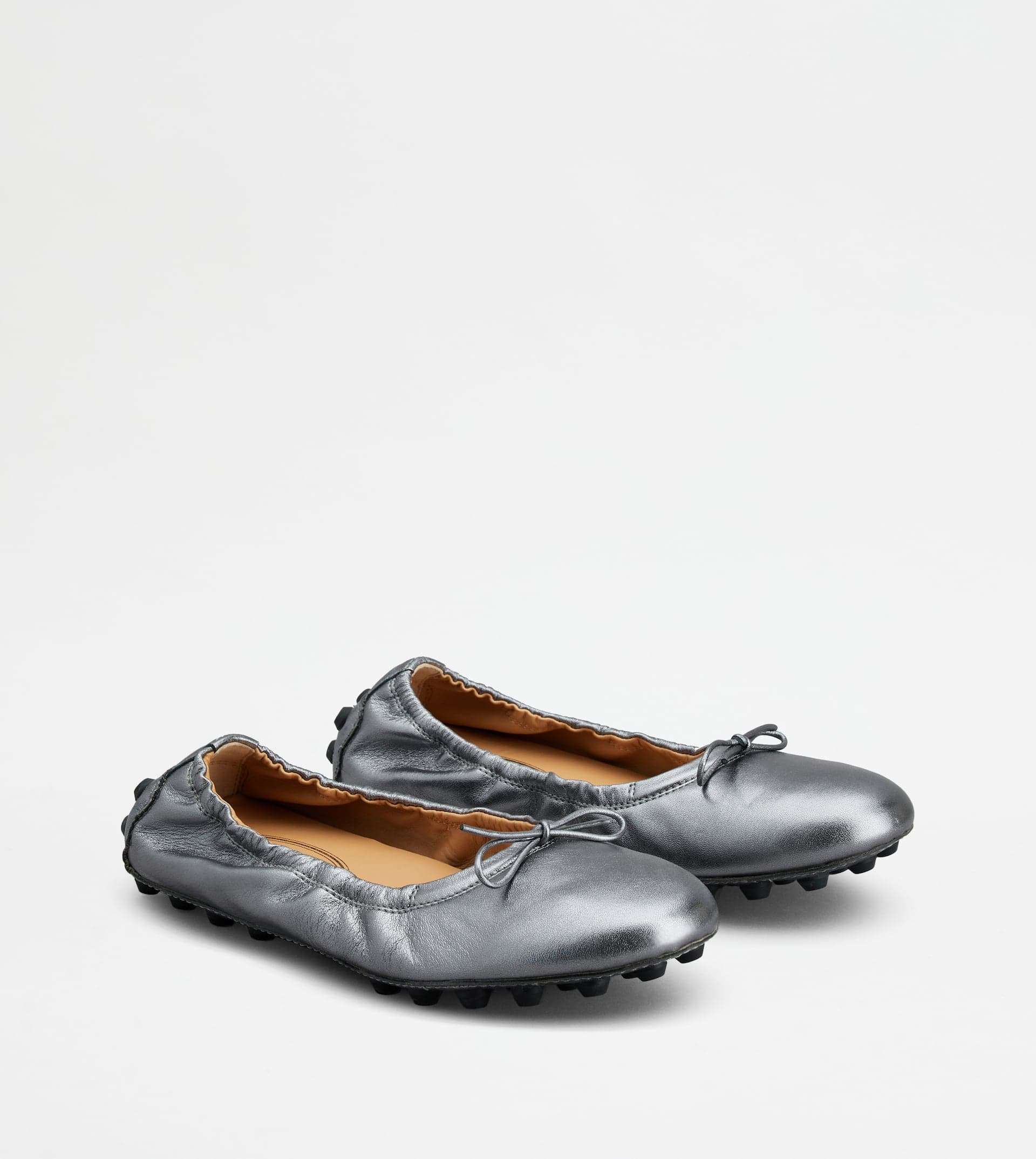 Bubble Ballerinas in Leather — Silver — XXW76K0HD20S7HB205