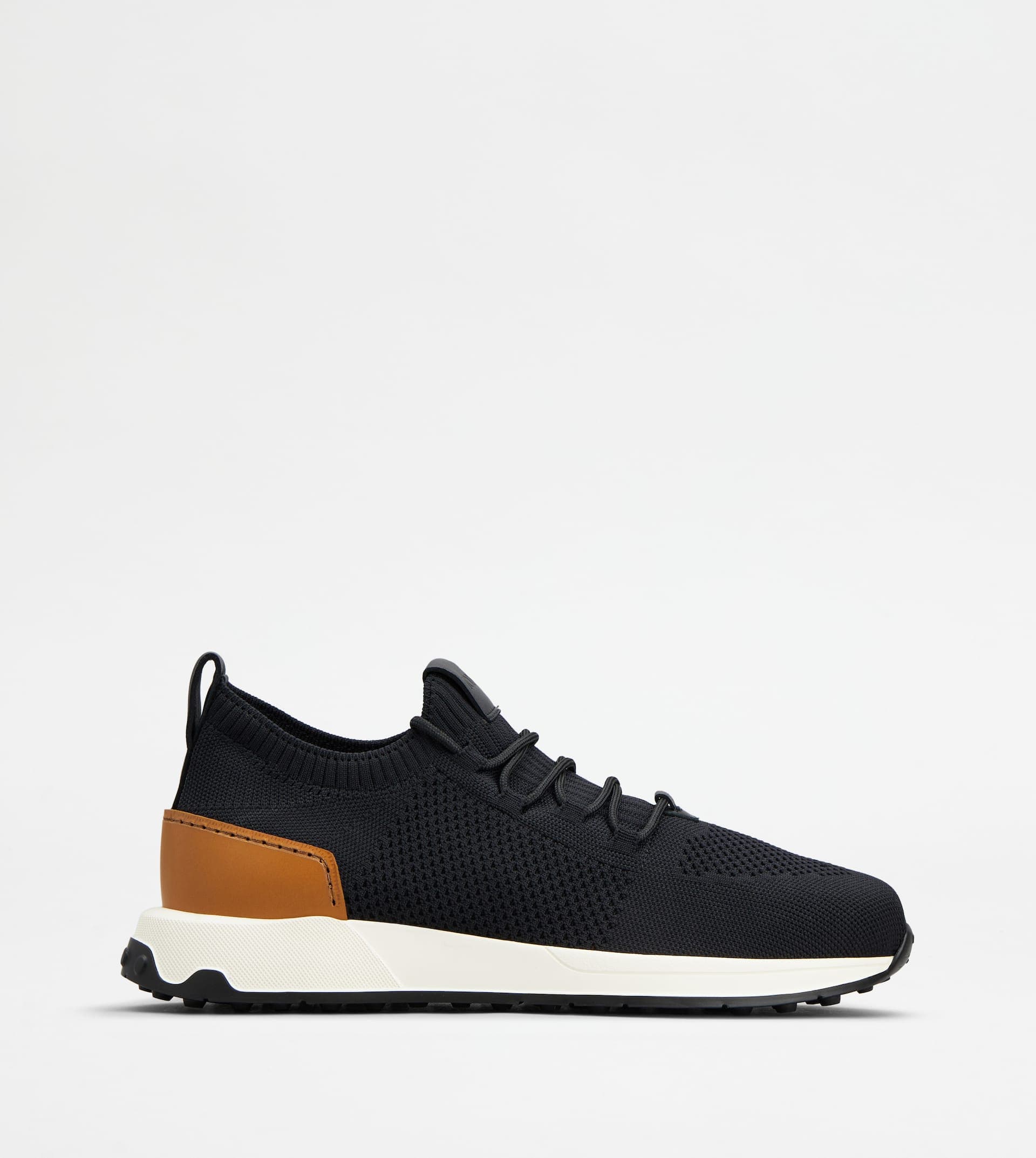 Sock Sneakers in Technical Fabric and Leather — Black — XXM63K0IE40TADB999
