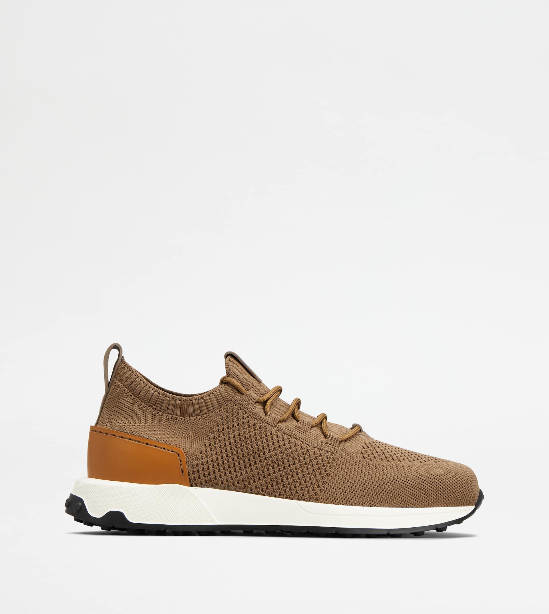 Sock Sneakers in Technical Fabric and Leather — Brown — XXM63K0IE40TAD9999
