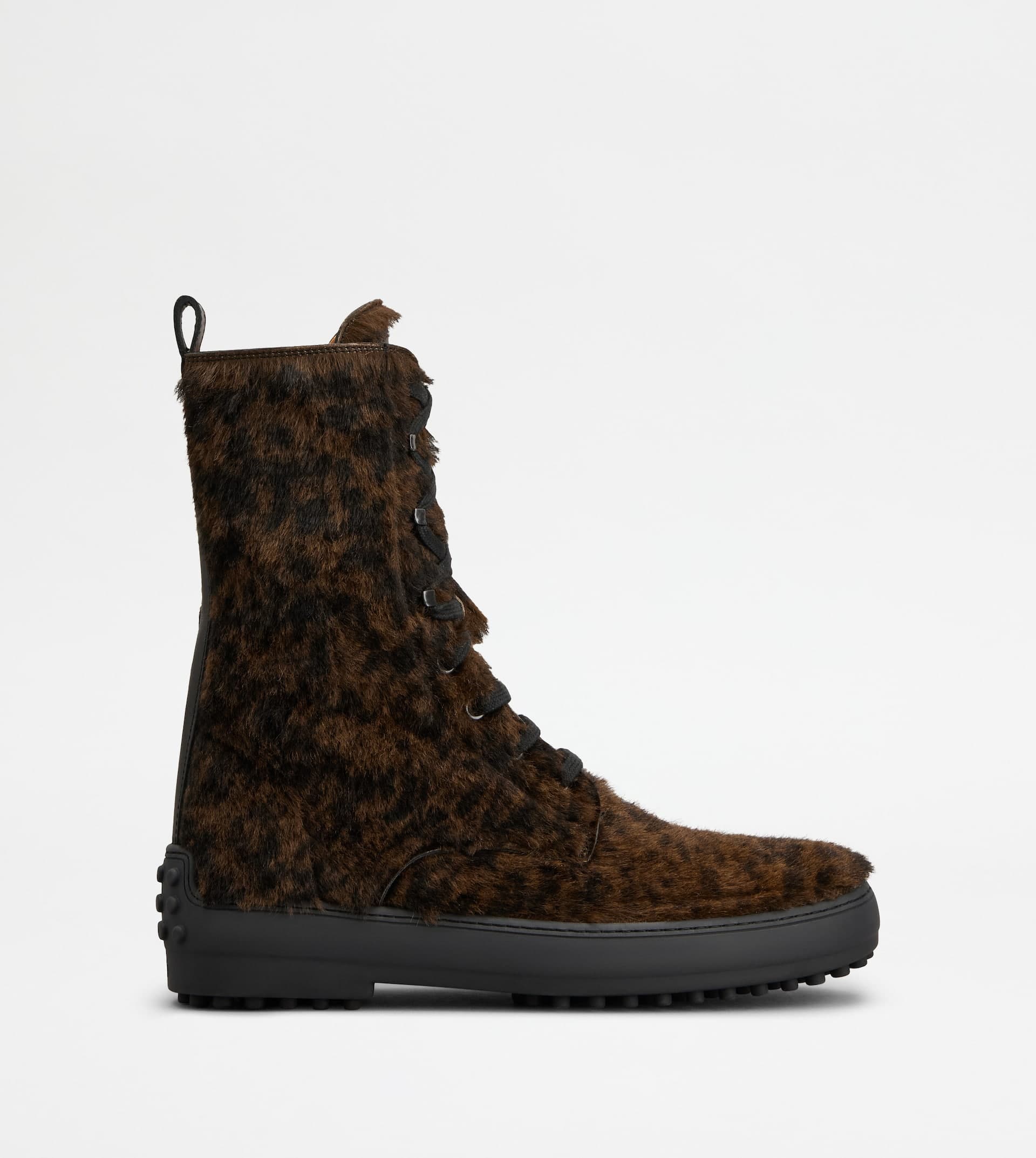Winter Gommino Ankle Boots in Pony Effect Leather — Black, Brown — XXW84L0JT40UT53L81