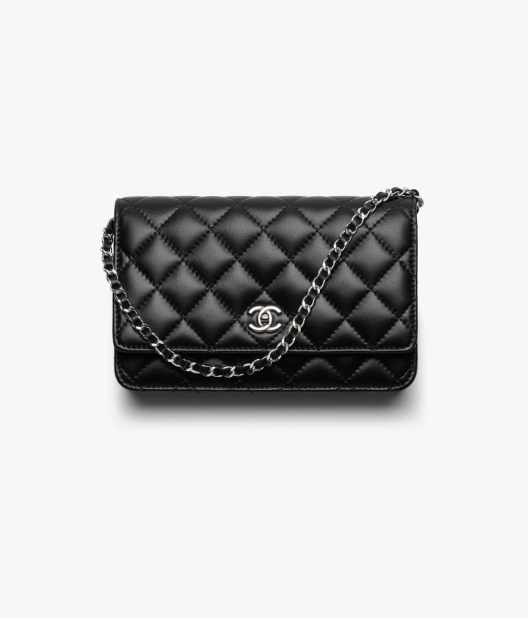 Classic Wallet On Chain — Lambskin silver-tone metal — AP4241Y01480C3906