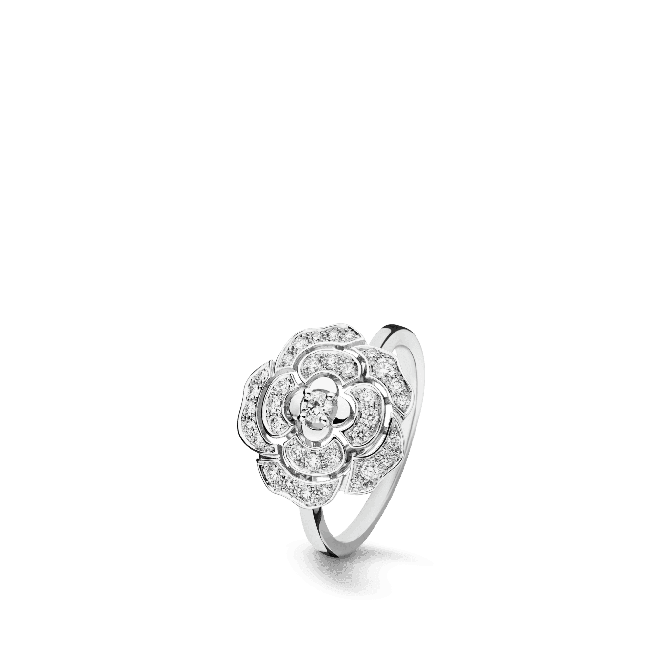 Bouton de Camélia ring — White gold — J12201