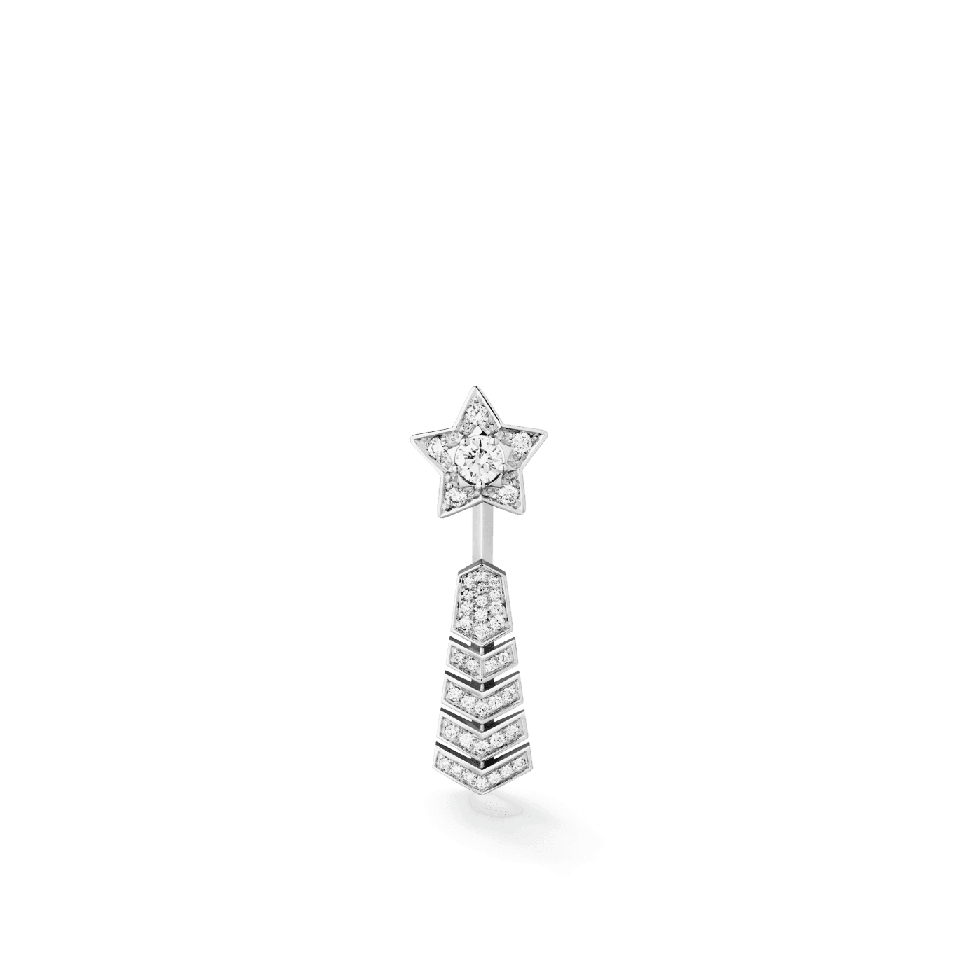 Comète Chevron Single Earring White Gold — J11380