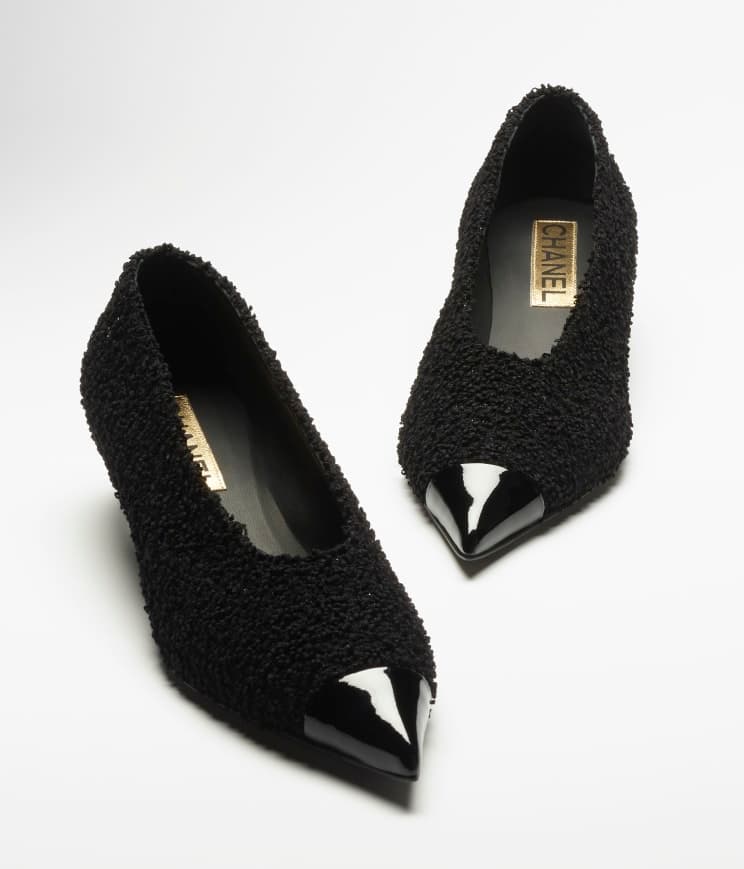 Pumps — Tweed & patent calfskin — G39535Y5619194305