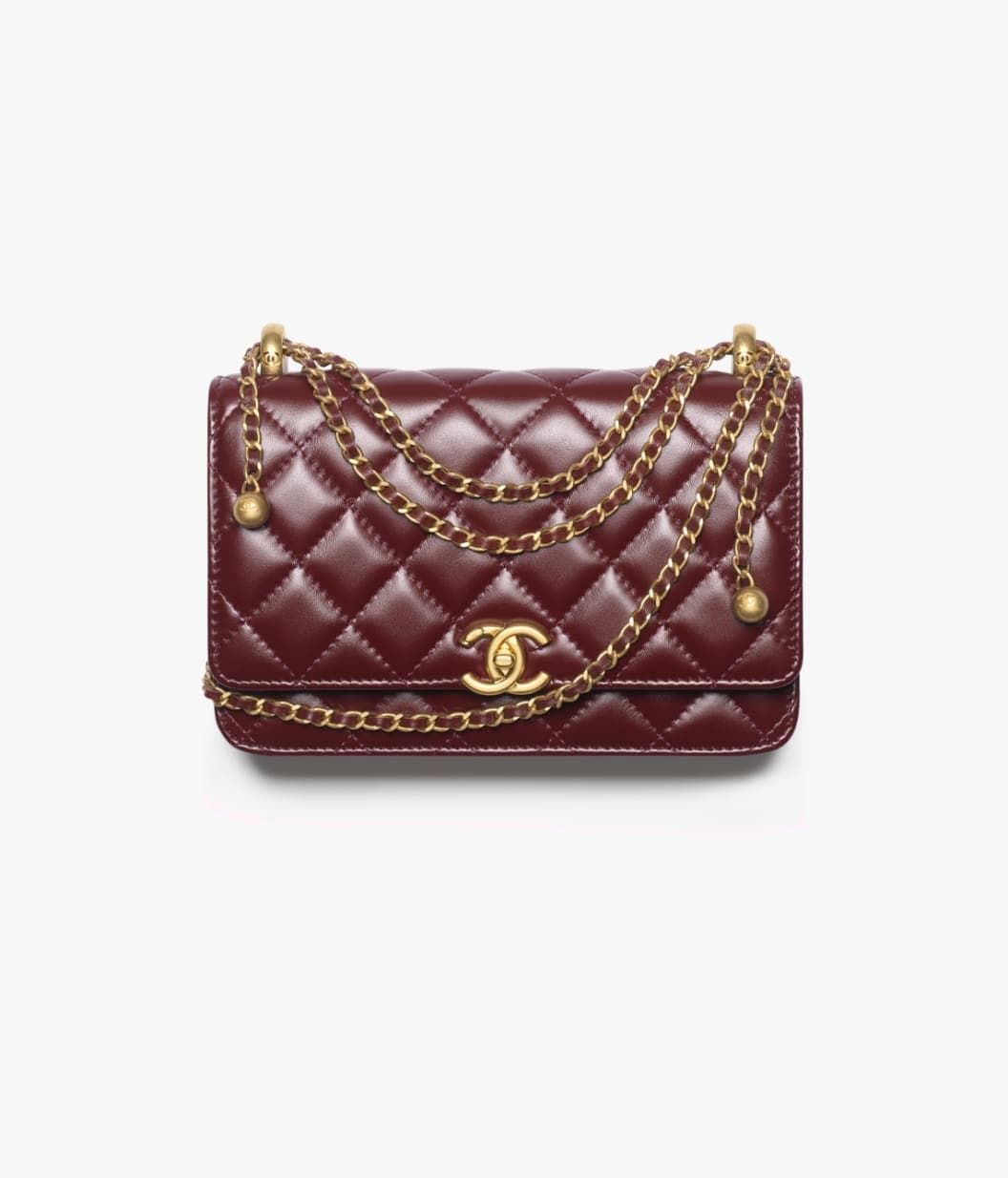 Wallet On Chain — Shiny calfskin gold-tone metal — AP2289B05973U6550