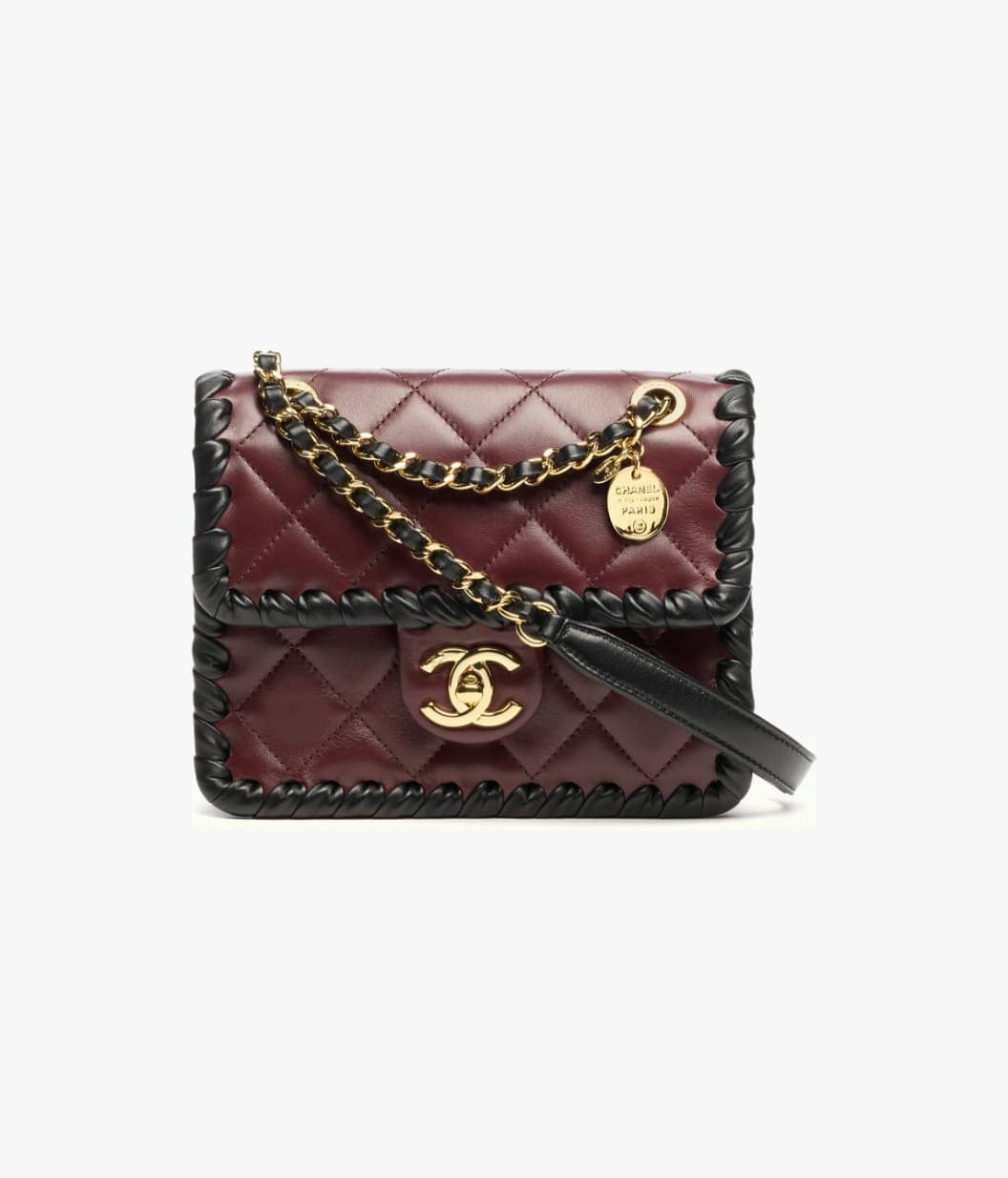 Mini Flap Bag — Lambskin braided calfskin gold-tone metal — AS2495B23328U7403