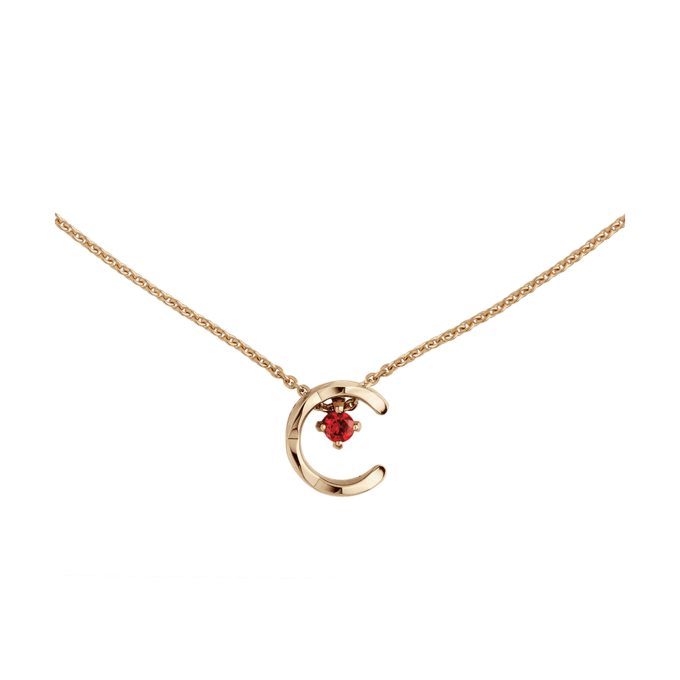 COCO necklace — BEIGE GOLD & Ruby — J13043