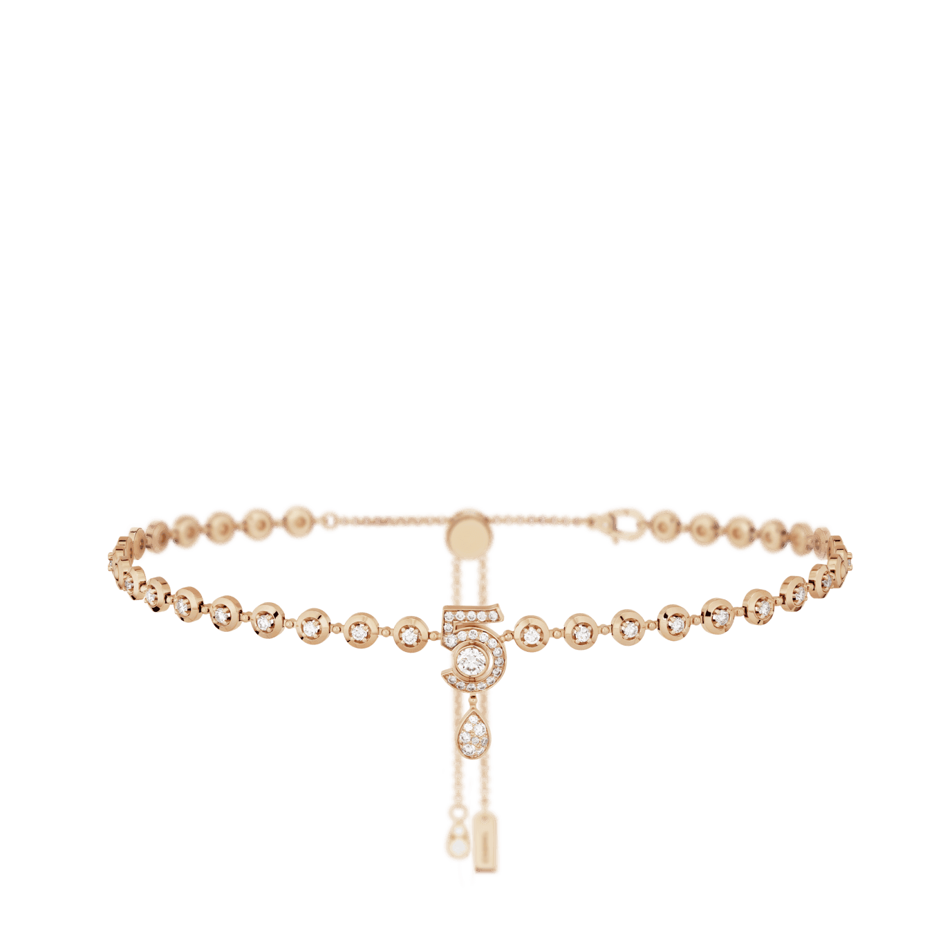 Eternal N°5 diamond line necklace — BEIGE GOLD — J13670