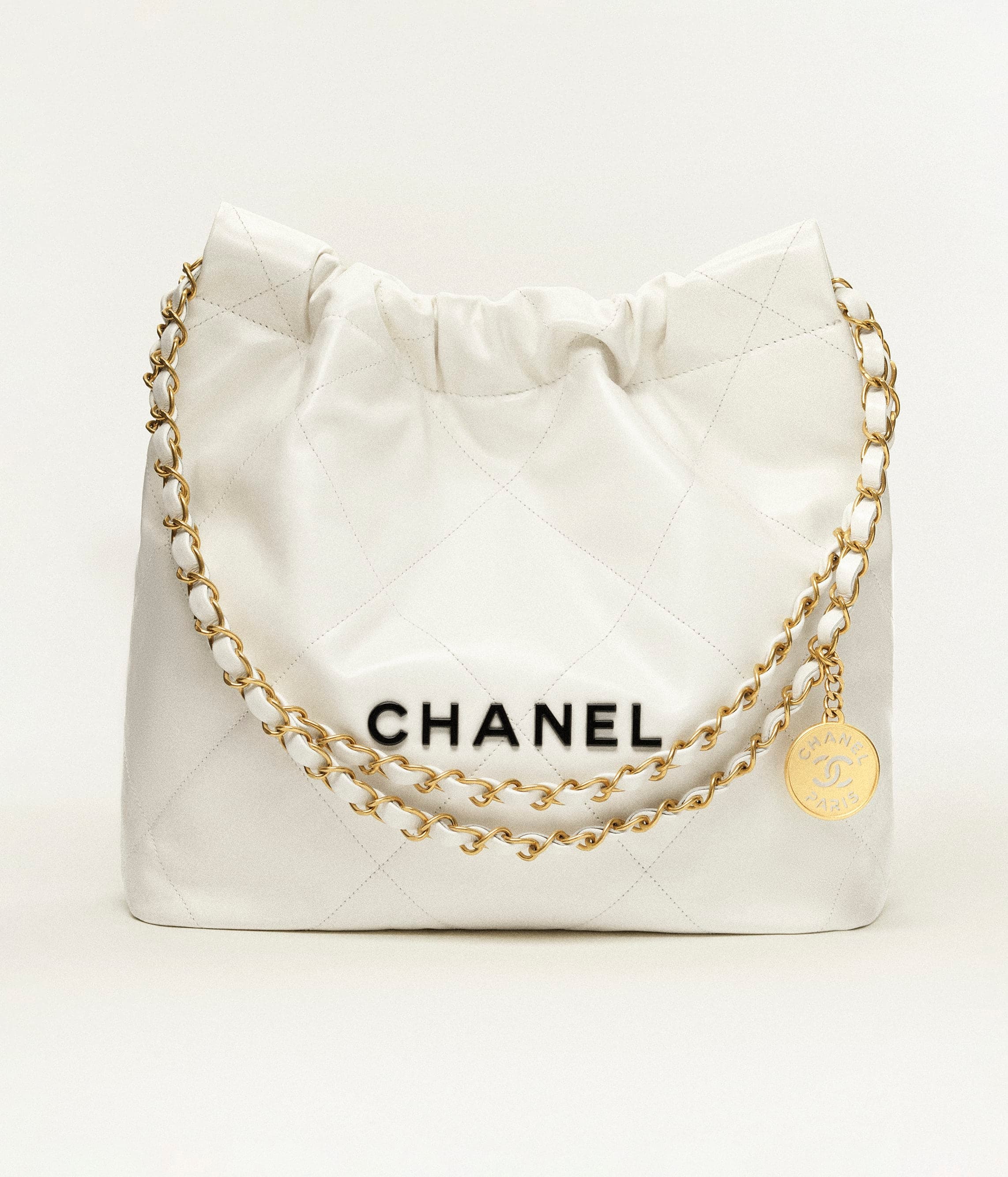 22 Small Handbag — Calfskin gold-tone lacquered metal — AS3260B0985910601