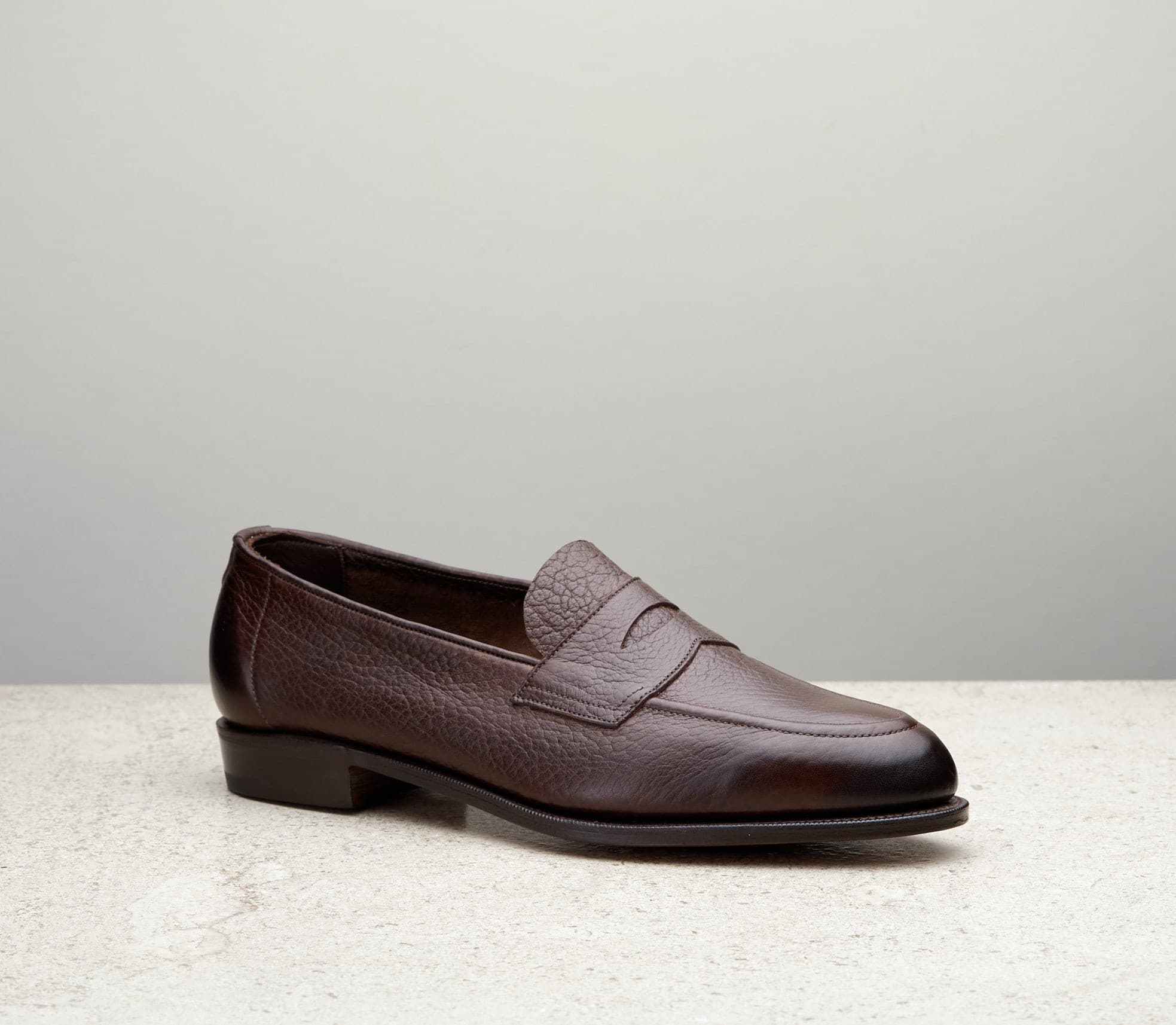 Piccadilly Unlined — dark brown london grain, 184 last — Piccadilly_UL_184_Dk-brn-London-Grain