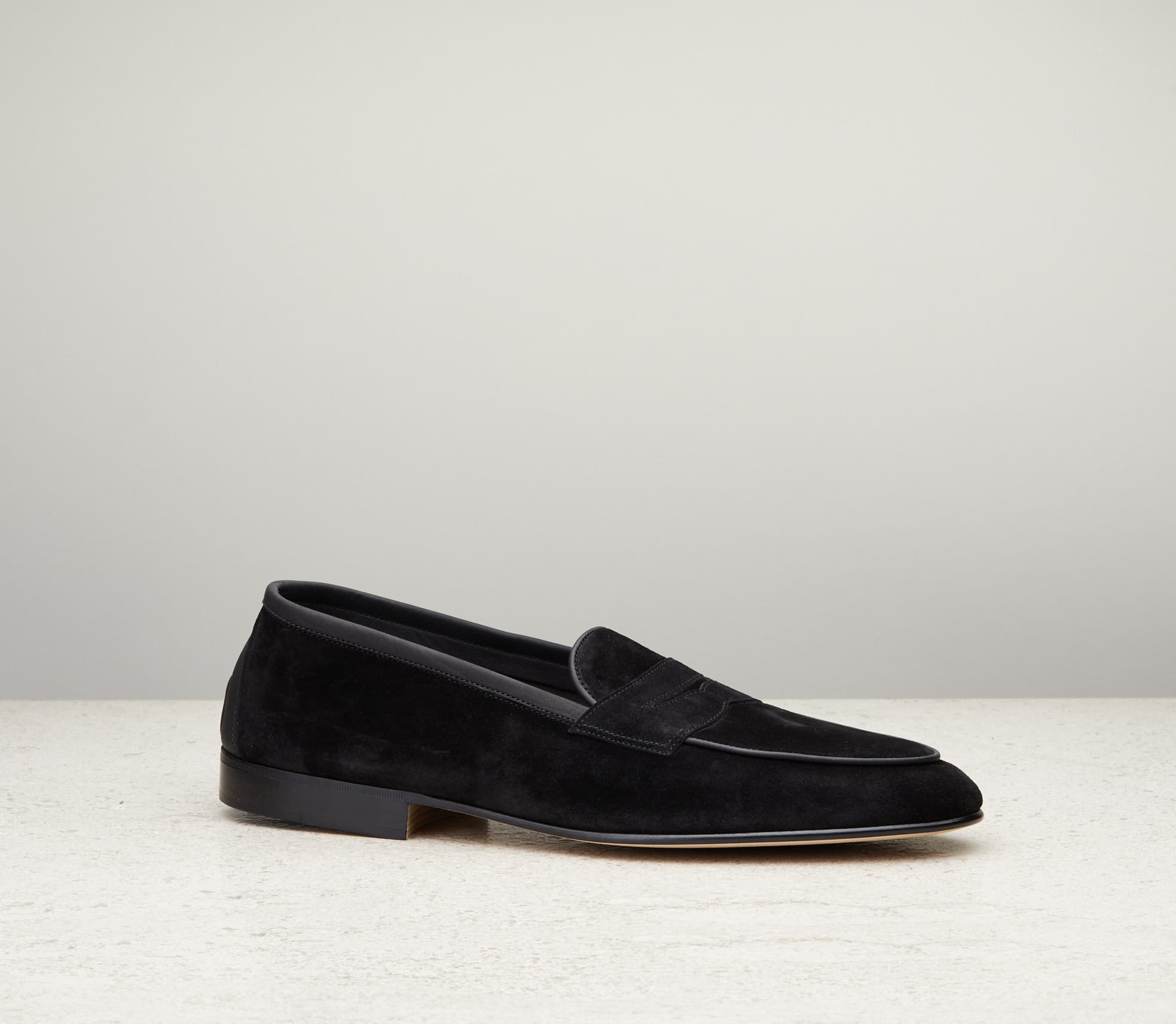 Polperro — black baby calf suede, 389 last — Polperro_389_Black-BCS