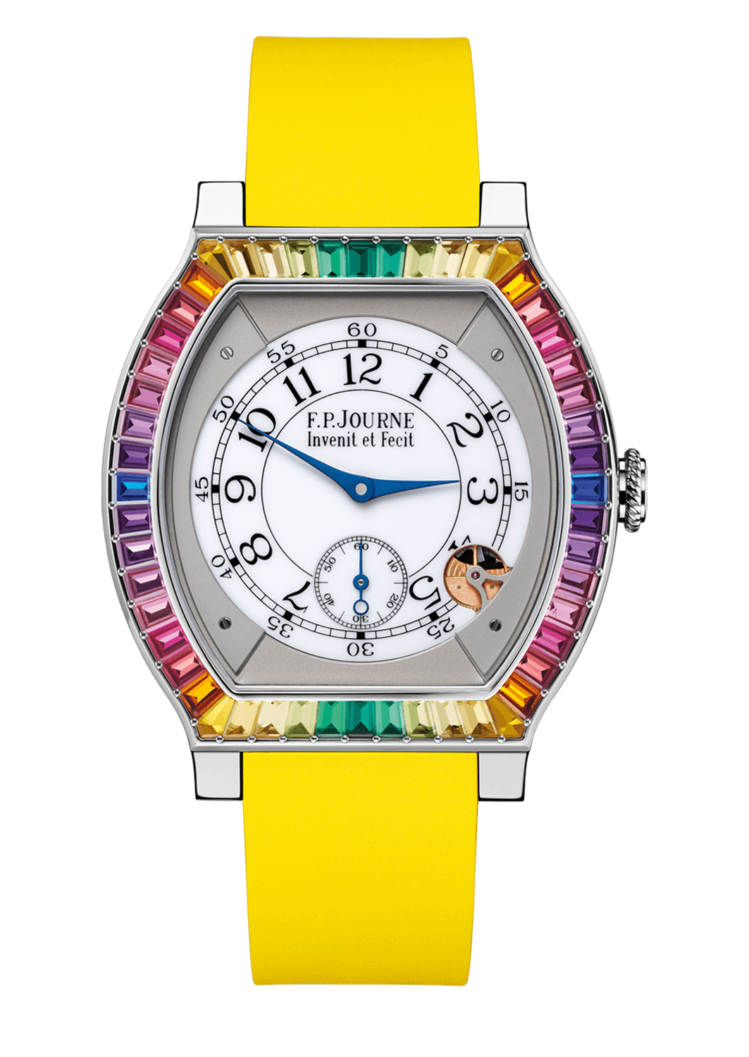 ÉLÉGANTE 48 MM GINO’S DREAM — Titanium Flat Tortue®, Dial: luminescent white centre with outer dial screwed Steel elements, Hands: blued Steel, Height: 7.95 mm