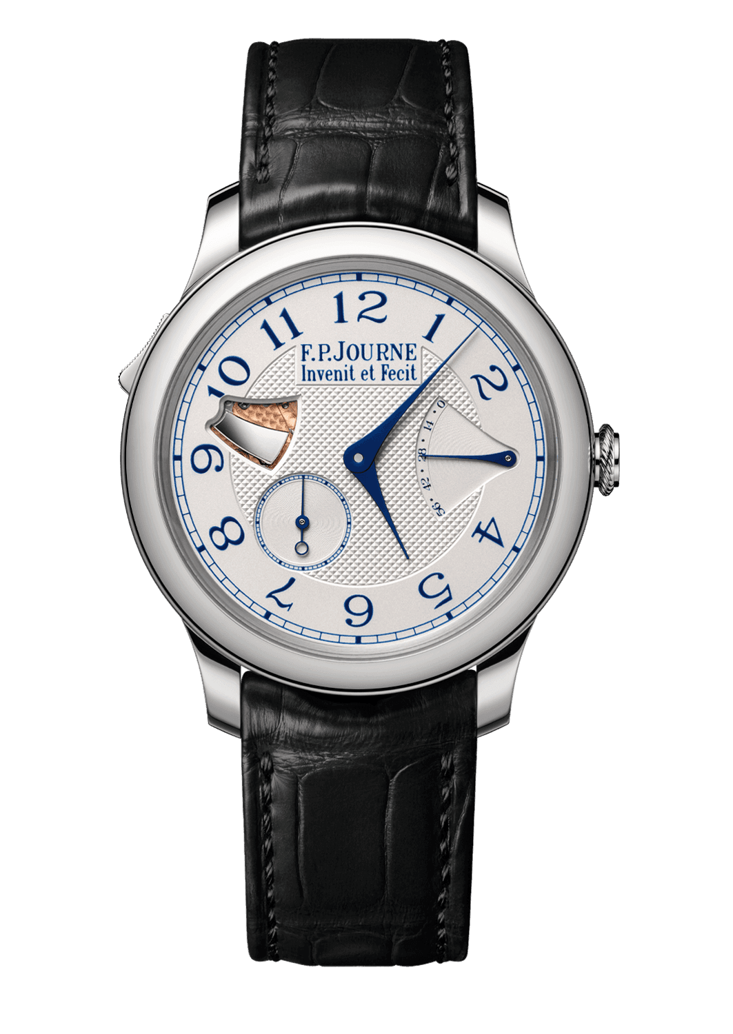 RÉPÉTITION SOUVERAINE — Steel, 40 mm, Dial: whitened guilloché Silver, Hands: blued Steel, Height: 8.5 mm