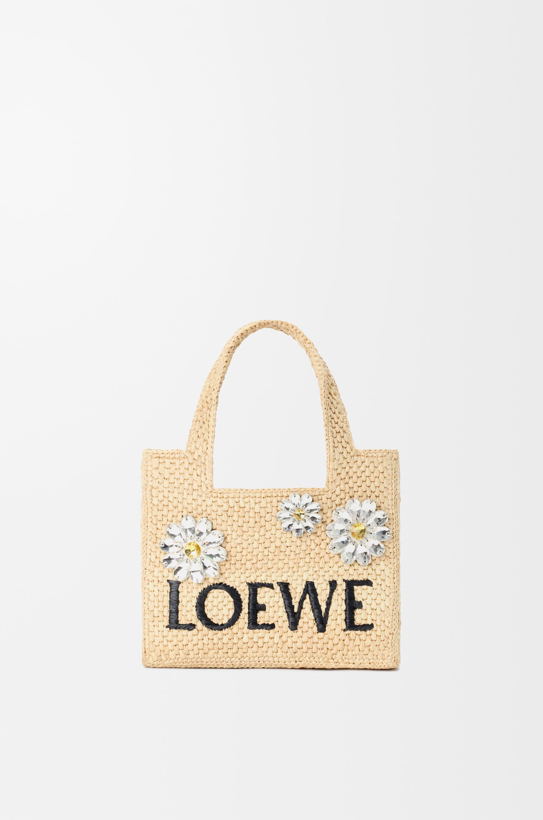 Mini LOEWE Font tote in raffia — ALF1V46X12-2123