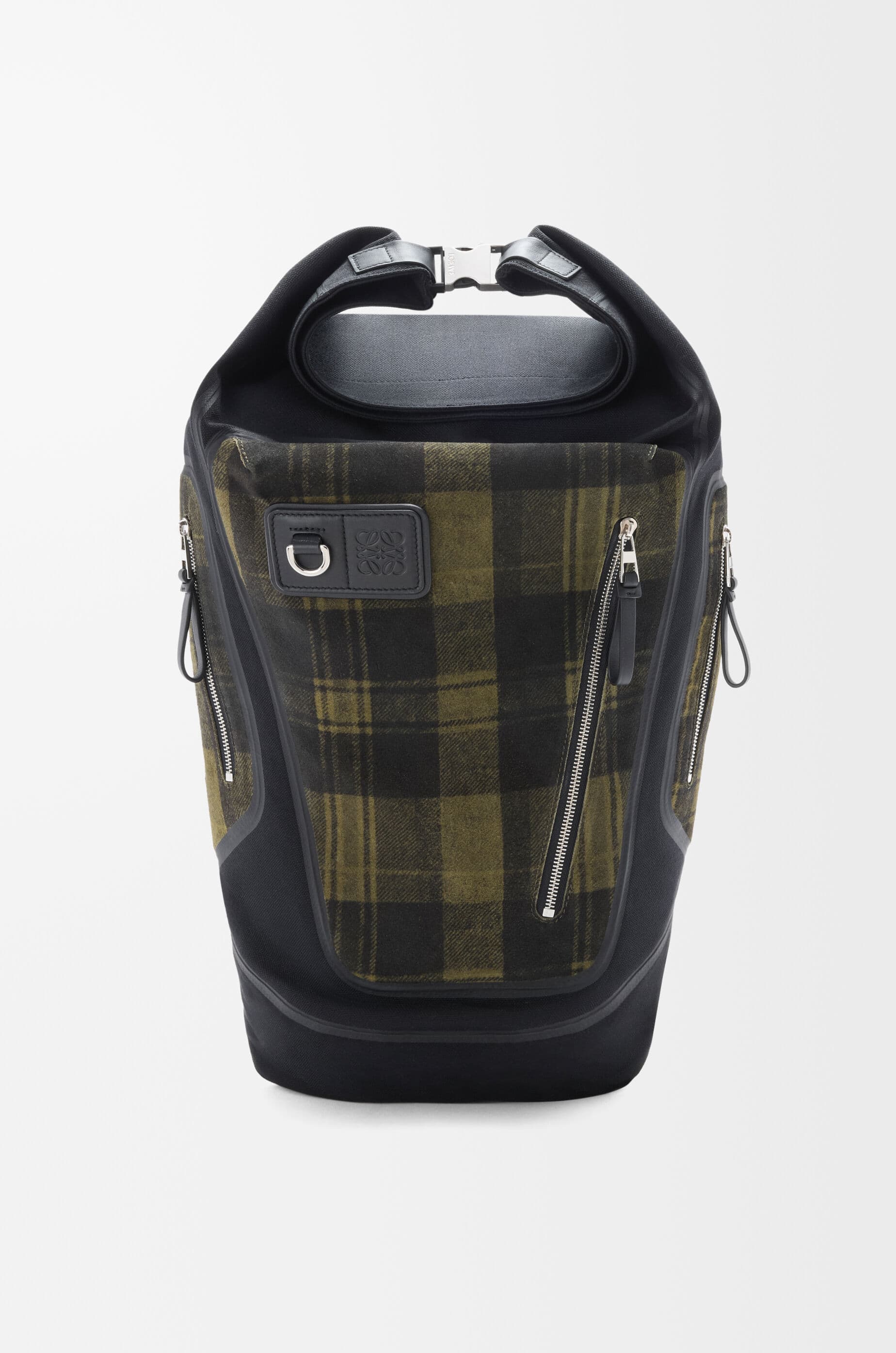 Flex roll-top backpack in canvas and brushed suede — B908W87X01-4044