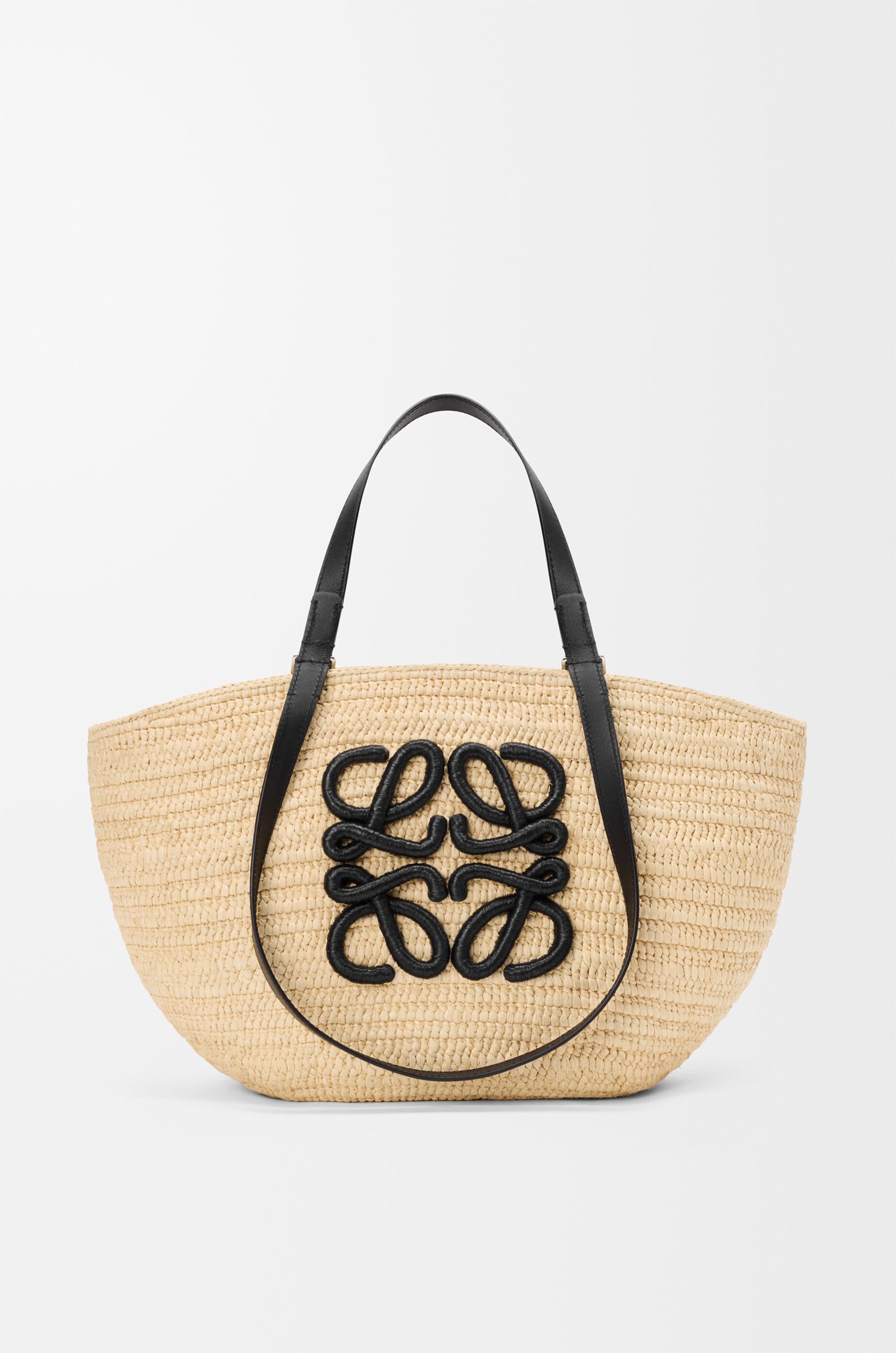 Medium Eclipse basket in raffia and calfskin — ANNGNN1X03-2165