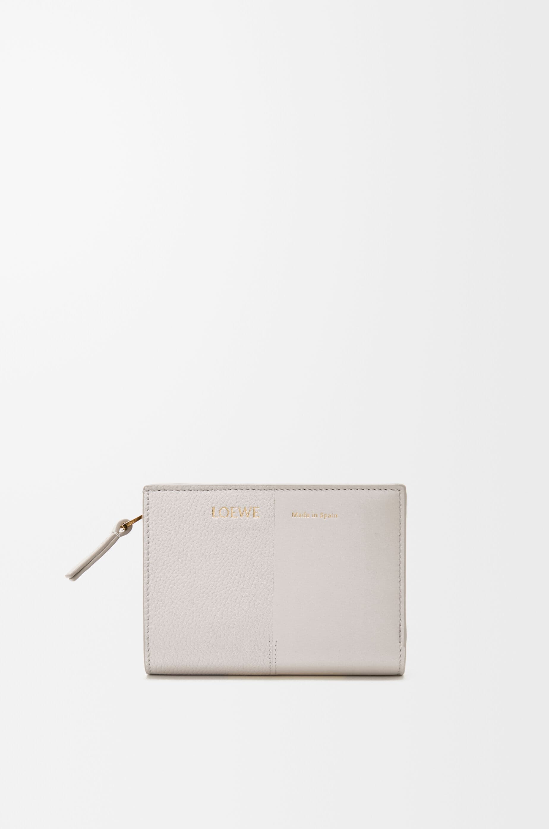 Duet compact wallet in smooth and grained calfskin — C612NCWX01-8389