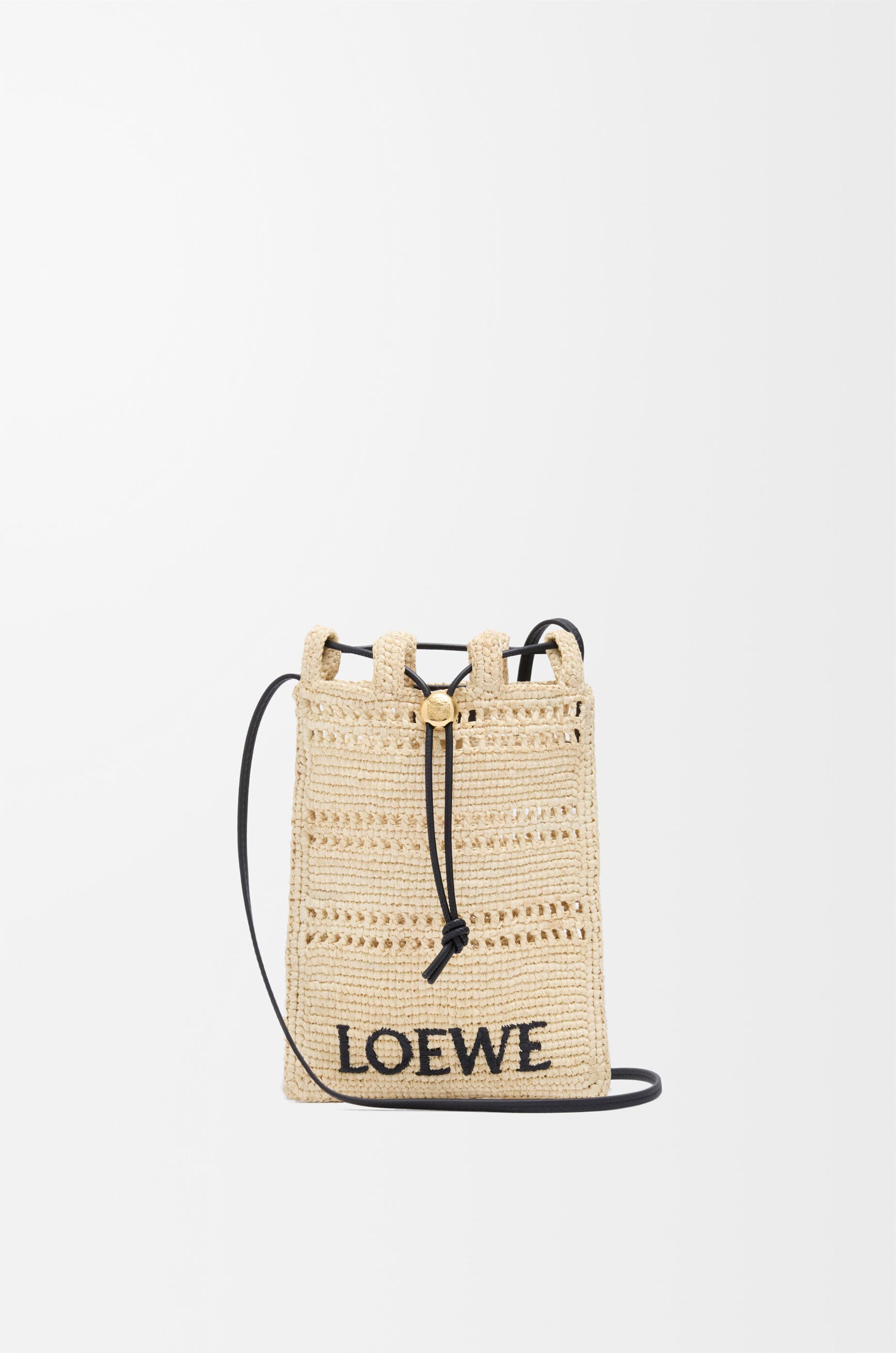 Drawstring pocket in raffia — C756PHPX01-2165