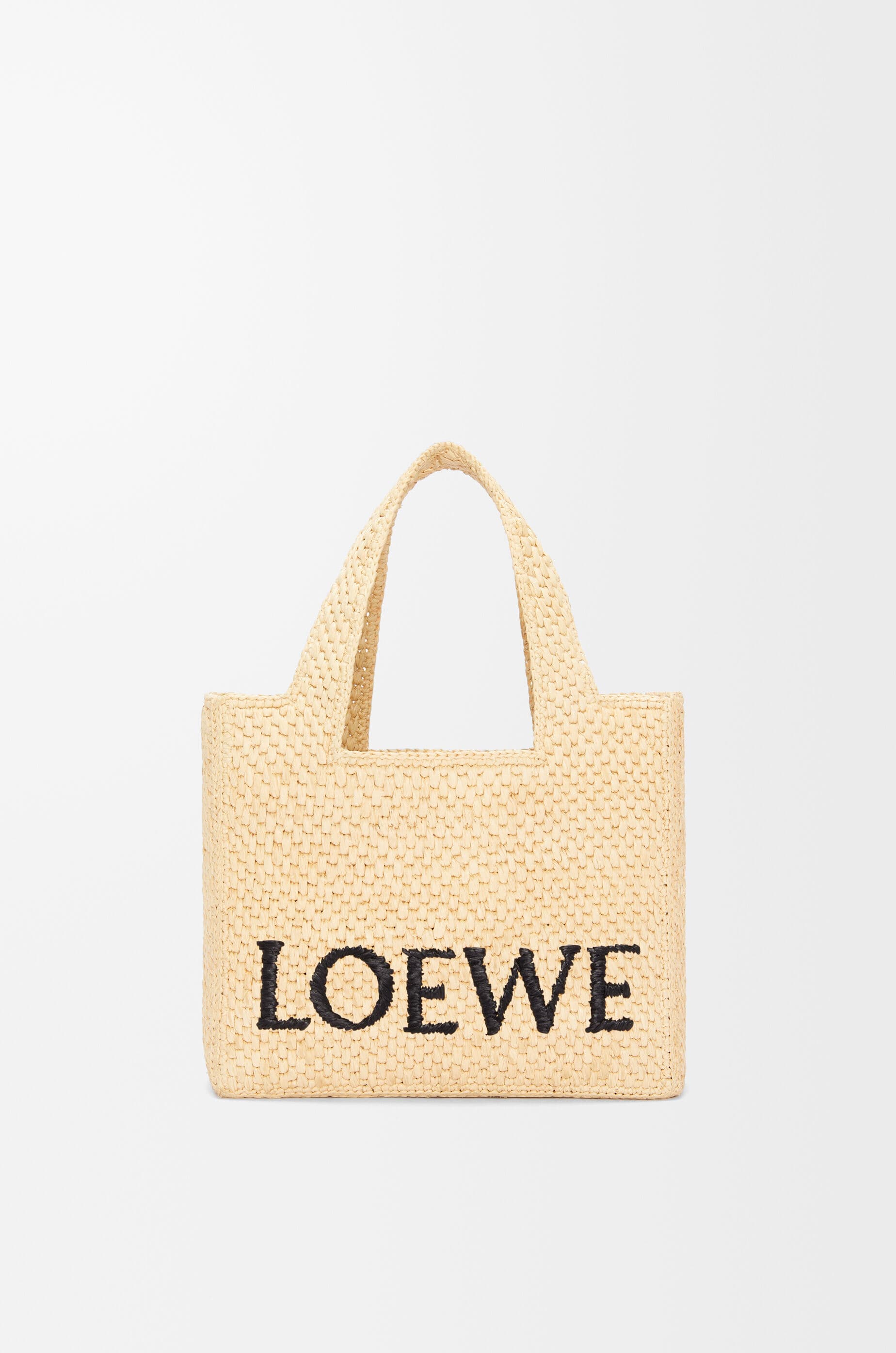 Small LOEWE Font tote in raffia — A685B59X03-2123