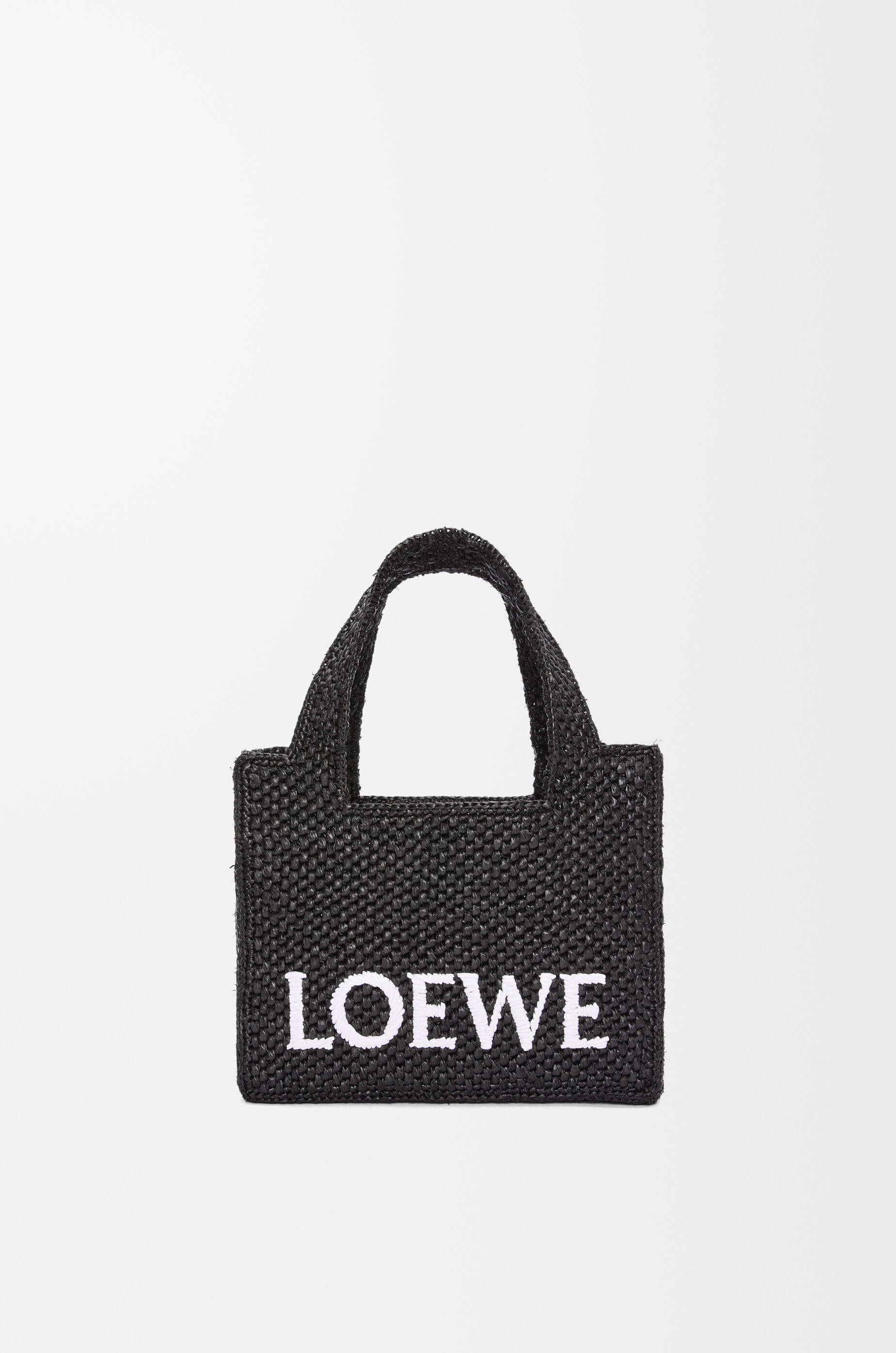 Mini LOEWE Font tote in raffia — ALF1V46X01-1100