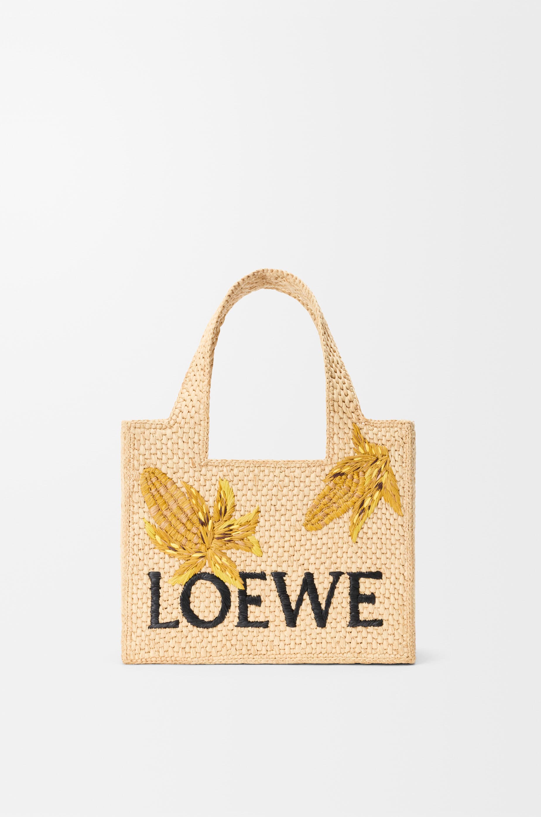 Small LOEWE Font tote in raffia — ALF1B59X28-0151